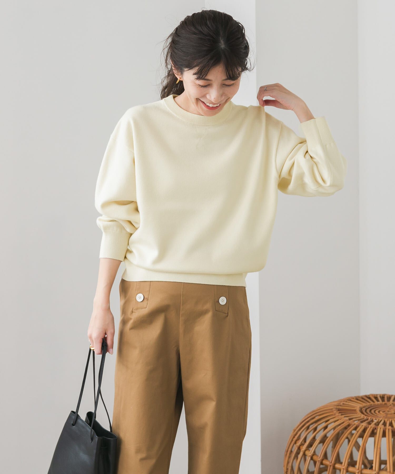 URBAN RESEARCH DOORS「『UR TECH 200日ニット』スウェットライクプルオーバー」|ニット・セーター|