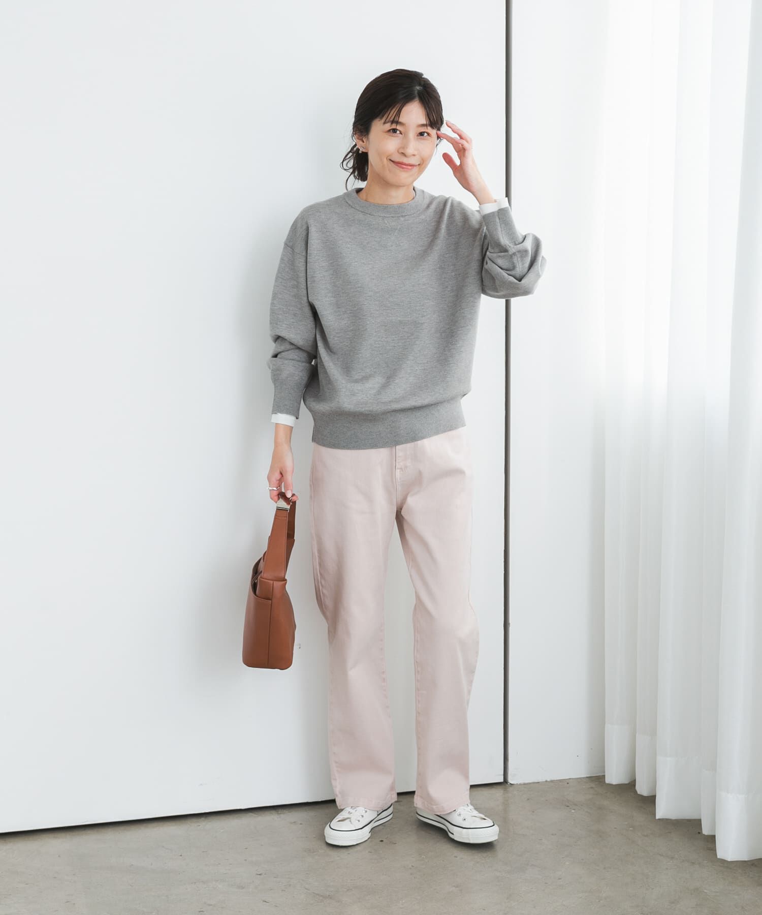 URBAN RESEARCH DOORS「『UR TECH 200日ニット』スウェットライクプルオーバー」|ニット・セーター|