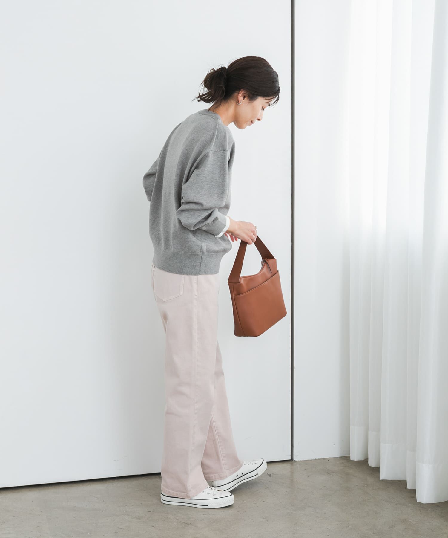 URBAN RESEARCH DOORS「『UR TECH 200日ニット』スウェットライクプルオーバー」|ニット・セーター|