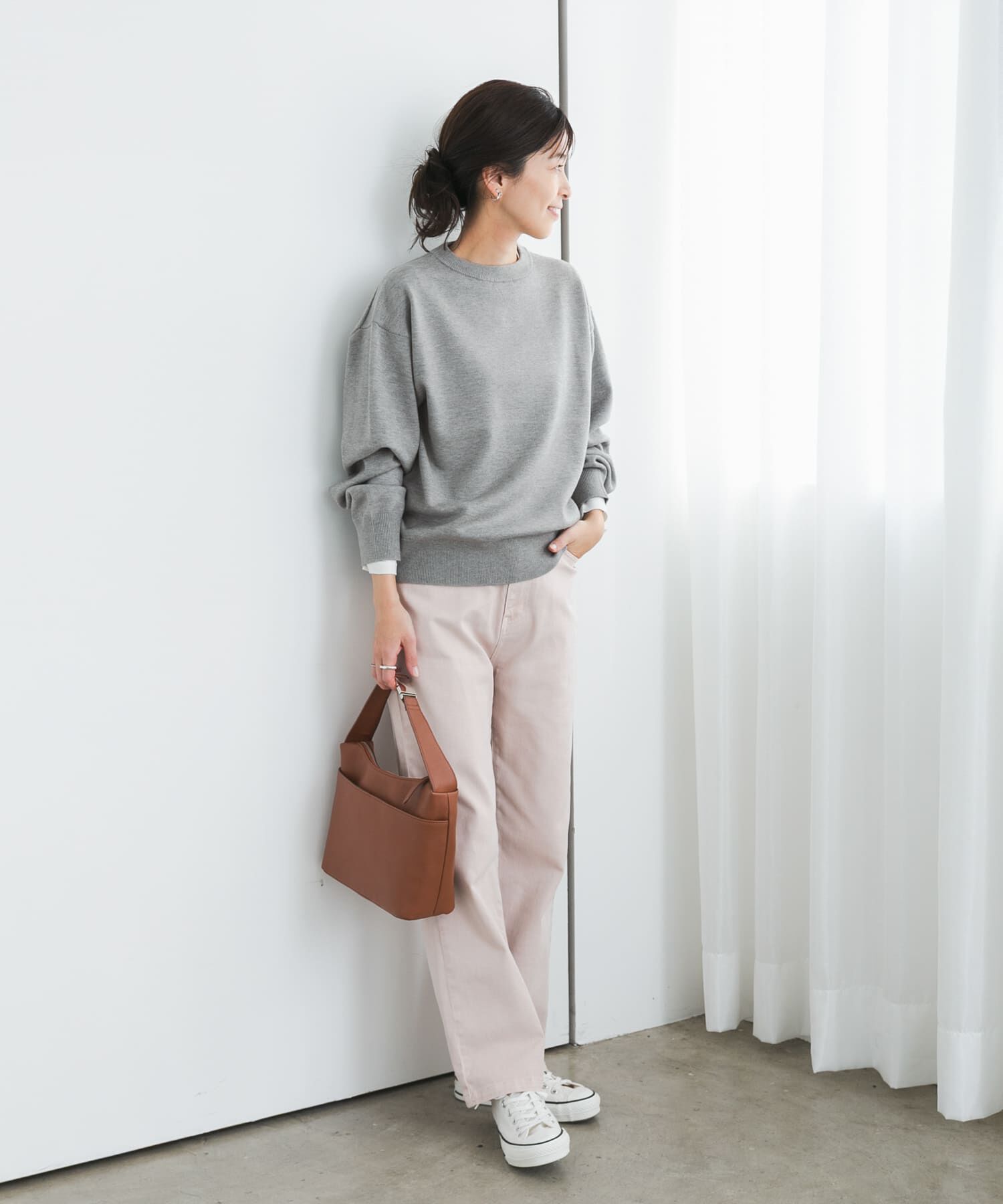 URBAN RESEARCH DOORS「『UR TECH 200日ニット』スウェットライクプルオーバー」|ニット・セーター|