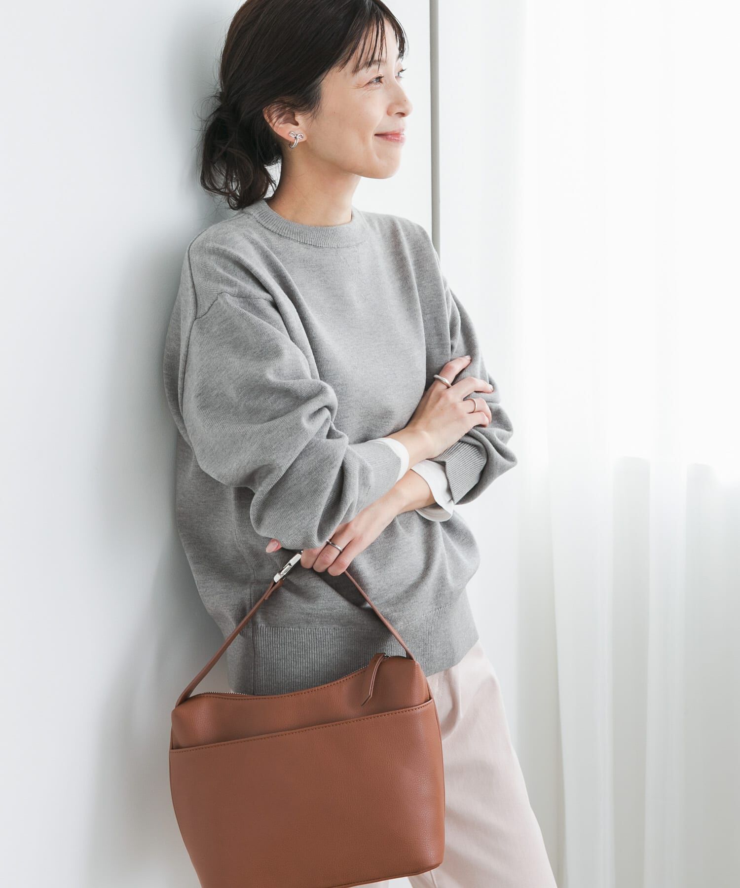 URBAN RESEARCH DOORS「『UR TECH 200日ニット』スウェットライクプルオーバー」|ニット・セーター|