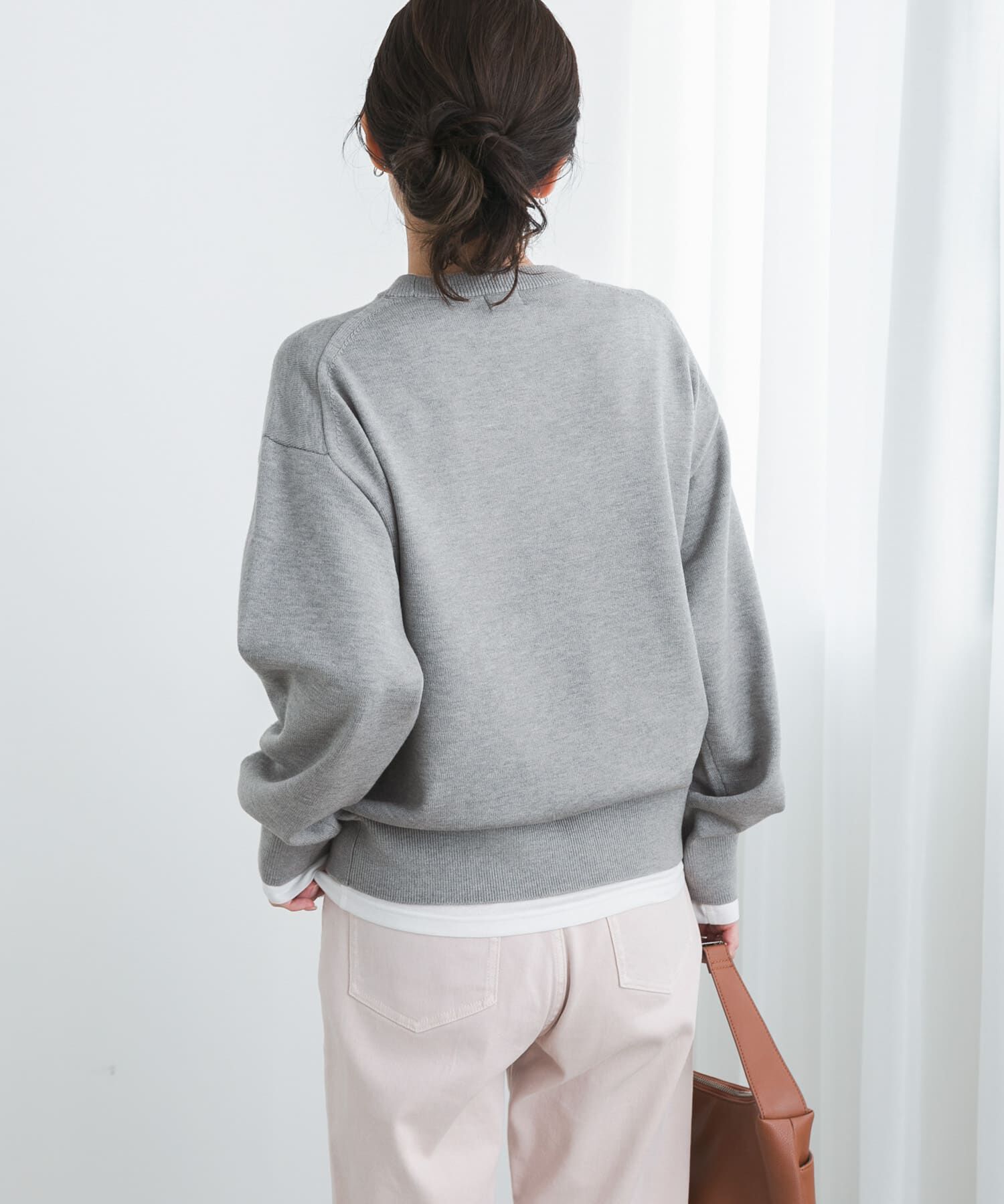 URBAN RESEARCH DOORS「『UR TECH 200日ニット』スウェットライクプルオーバー」|ニット・セーター|