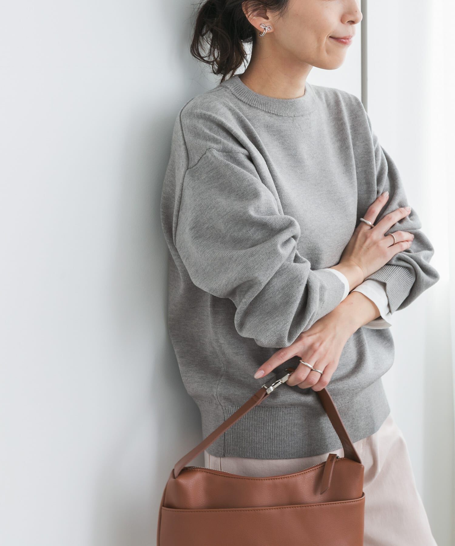 URBAN RESEARCH DOORS「『UR TECH 200日ニット』スウェットライクプルオーバー」|ニット・セーター|