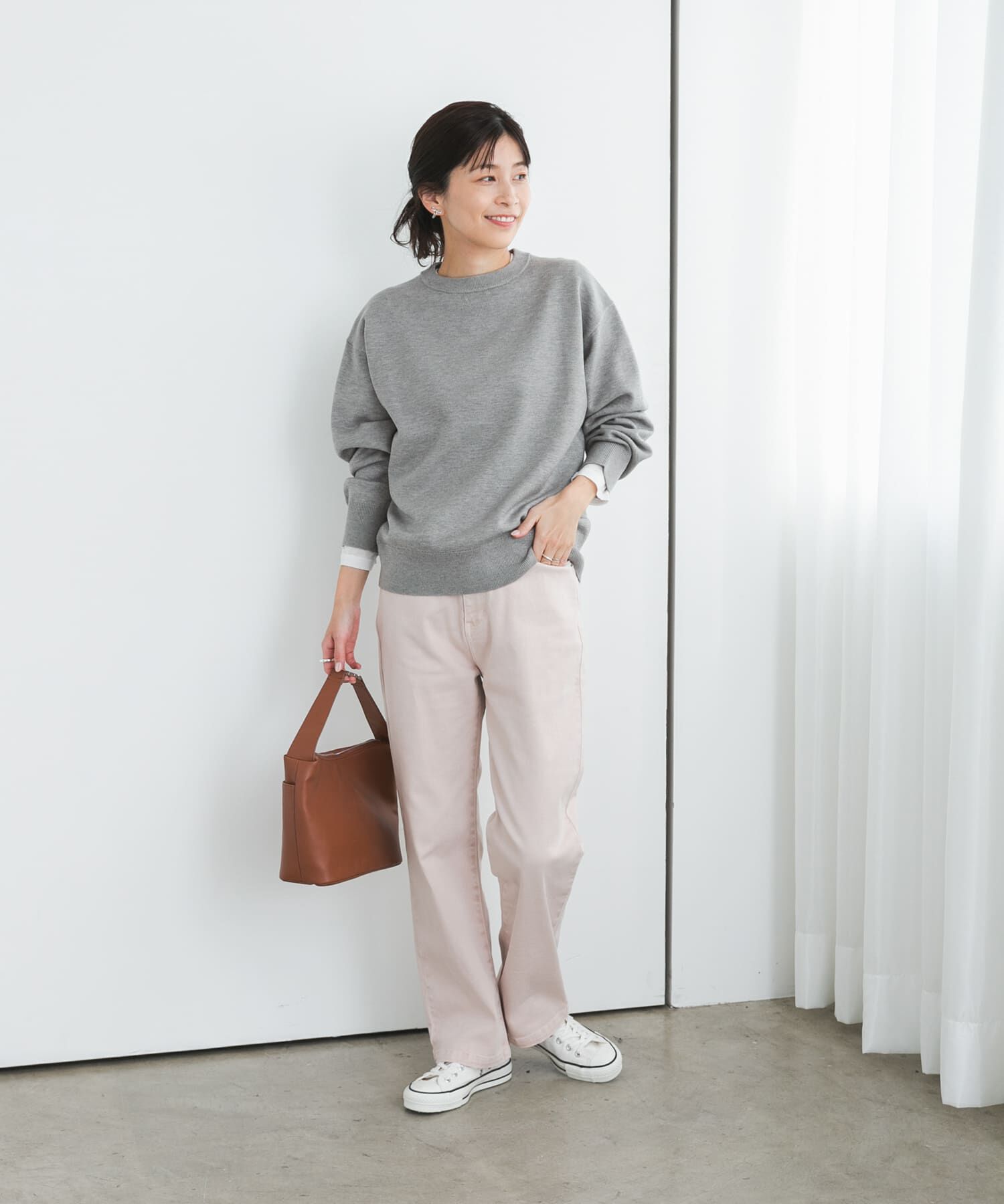 URBAN RESEARCH DOORS「『UR TECH 200日ニット』スウェットライクプルオーバー」|ニット・セーター|
