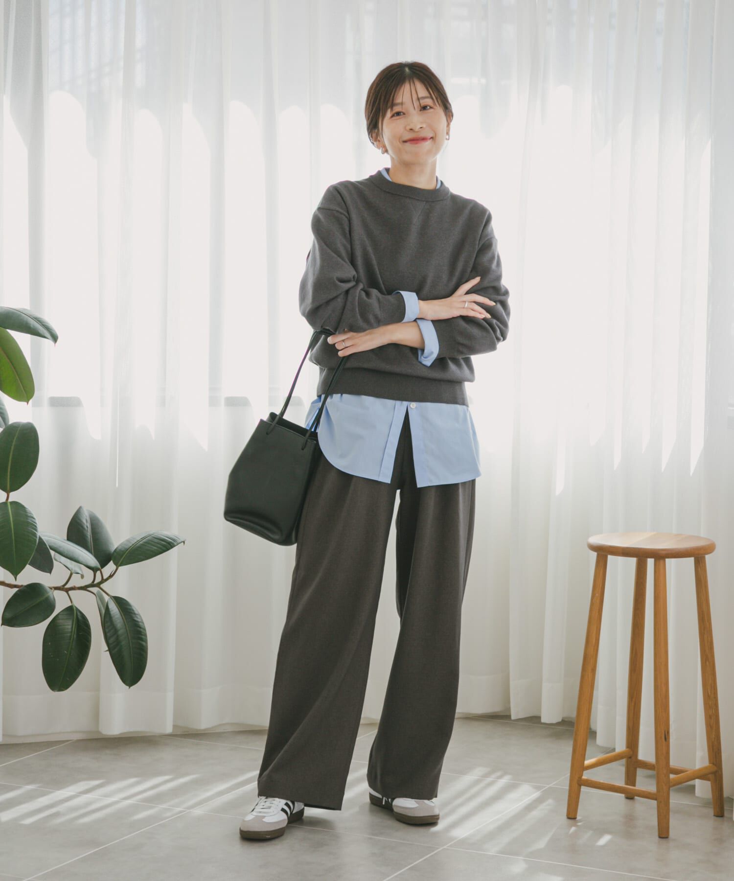 URBAN RESEARCH DOORS「『UR TECH 200日ニット』スウェットライクプルオーバー」|ニット・セーター|