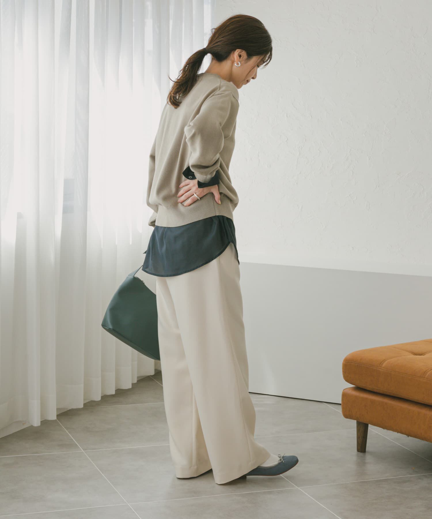 URBAN RESEARCH DOORS「『UR TECH 200日ニット』スウェットライクプルオーバー」|ニット・セーター|