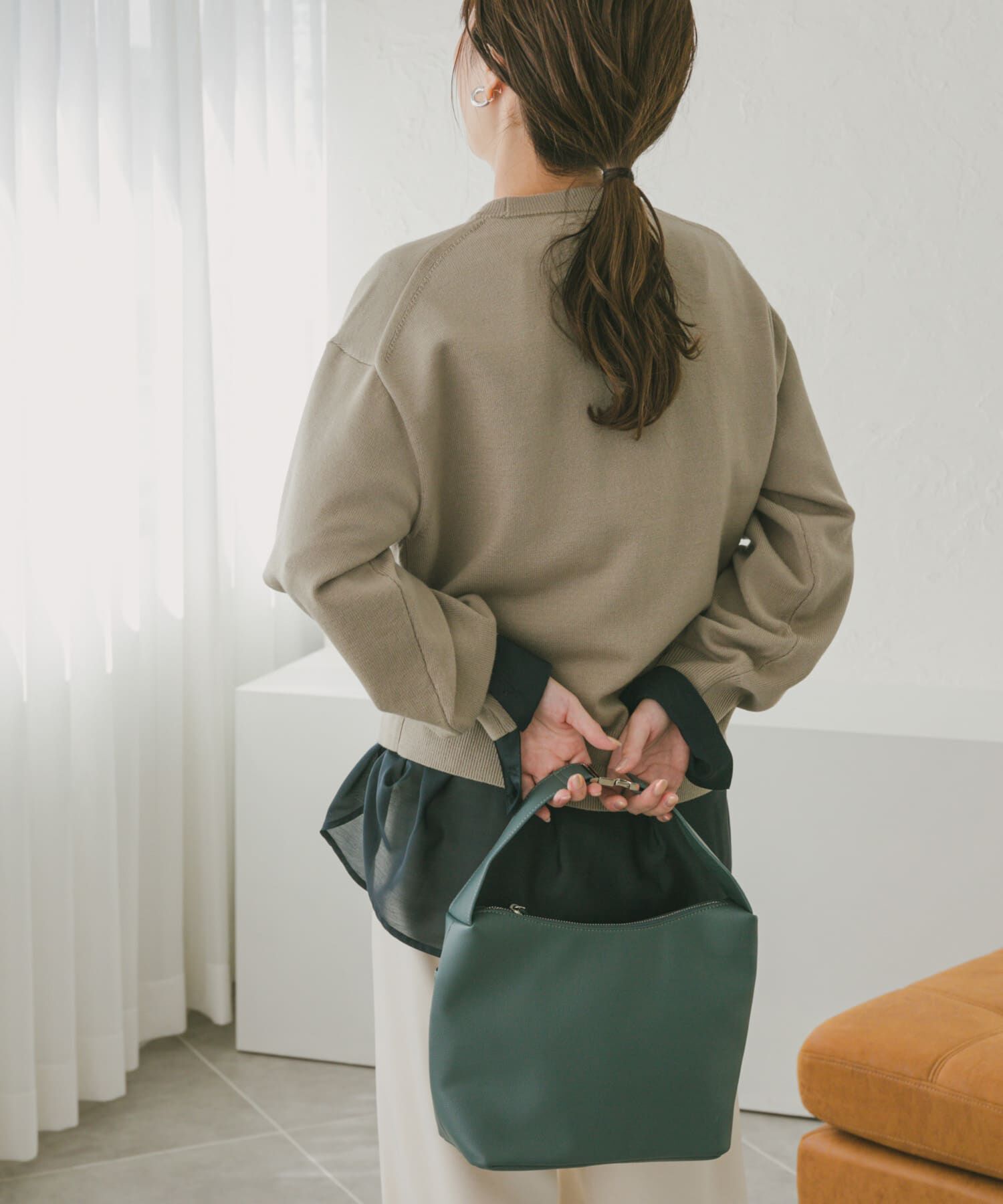 URBAN RESEARCH DOORS「『UR TECH 200日ニット』スウェットライクプルオーバー」|ニット・セーター|
