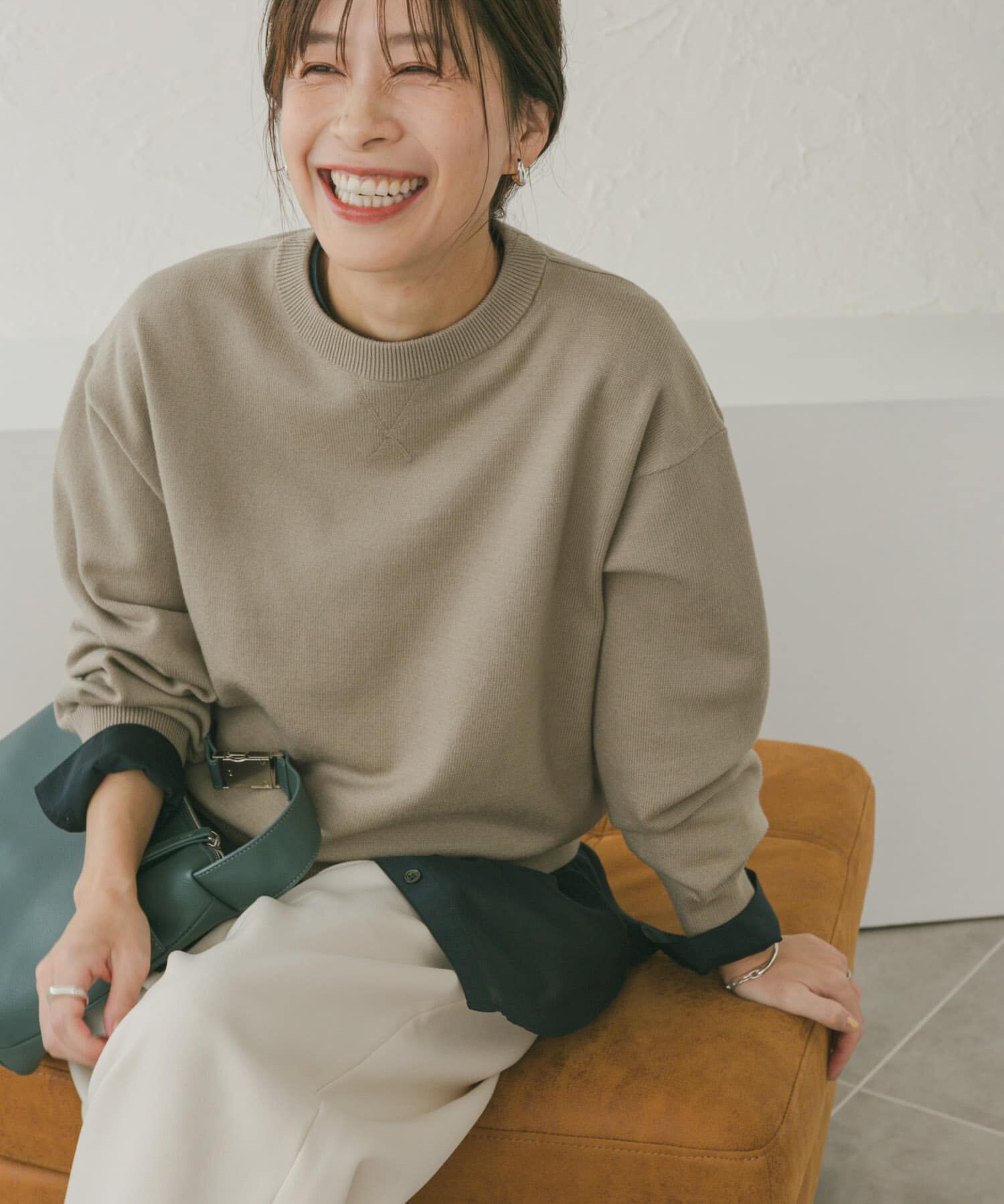 URBAN RESEARCH DOORS「『UR TECH 200日ニット』スウェットライクプルオーバー」|ニット・セーター|