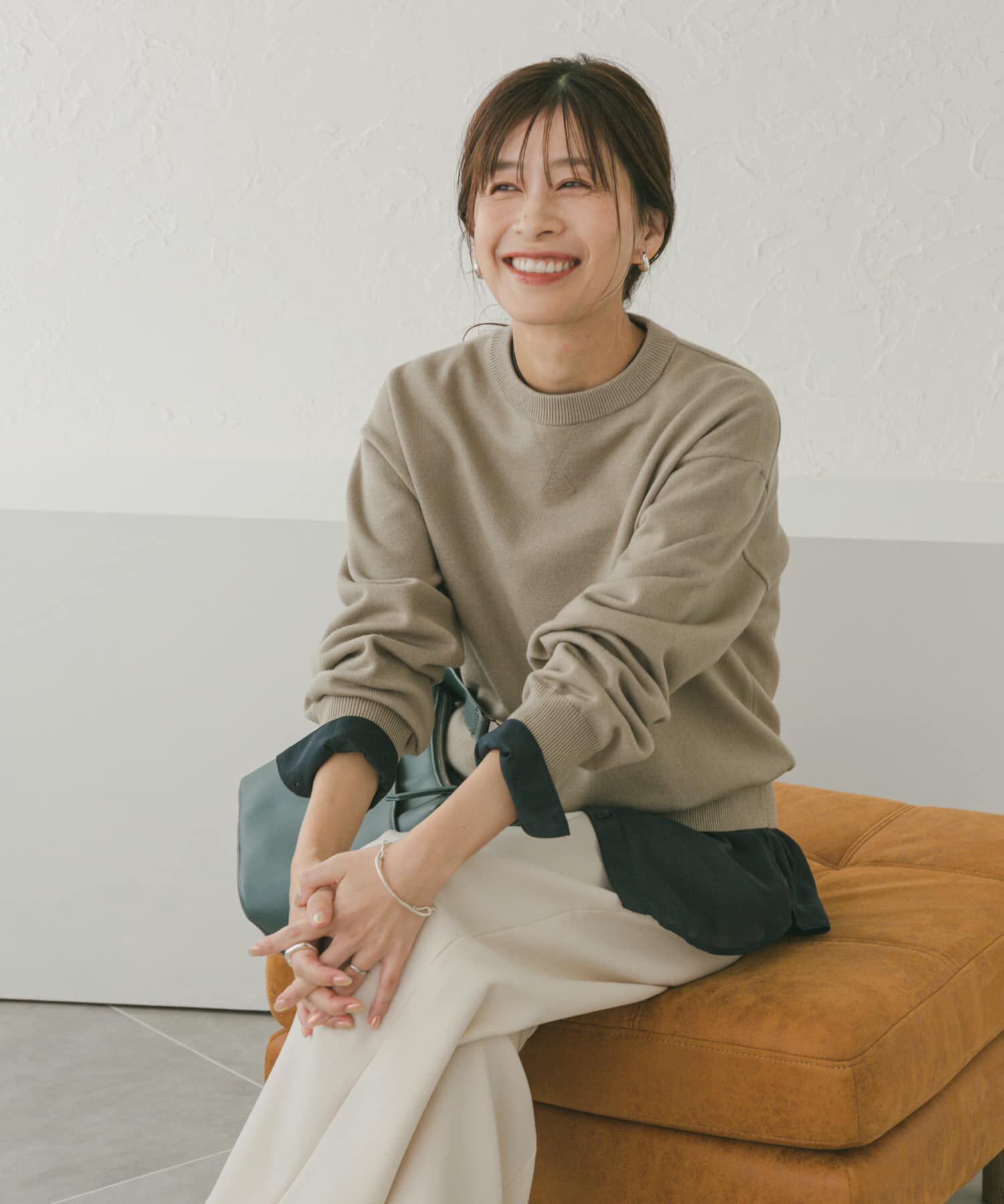 URBAN RESEARCH DOORS「『UR TECH 200日ニット』スウェットライクプルオーバー」|ニット・セーター|
