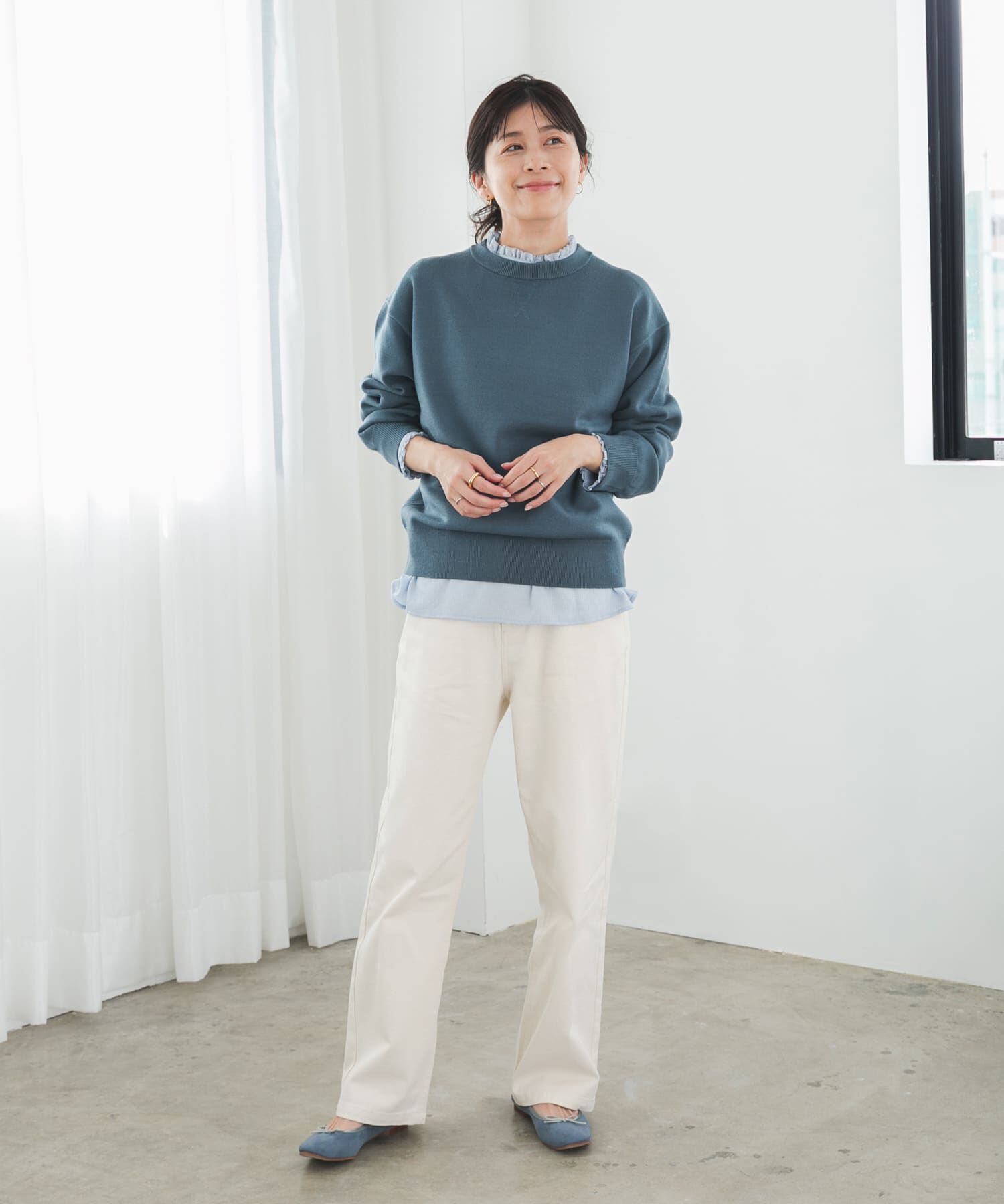URBAN RESEARCH DOORS「『UR TECH 200日ニット』スウェットライクプルオーバー」|ニット・セーター|