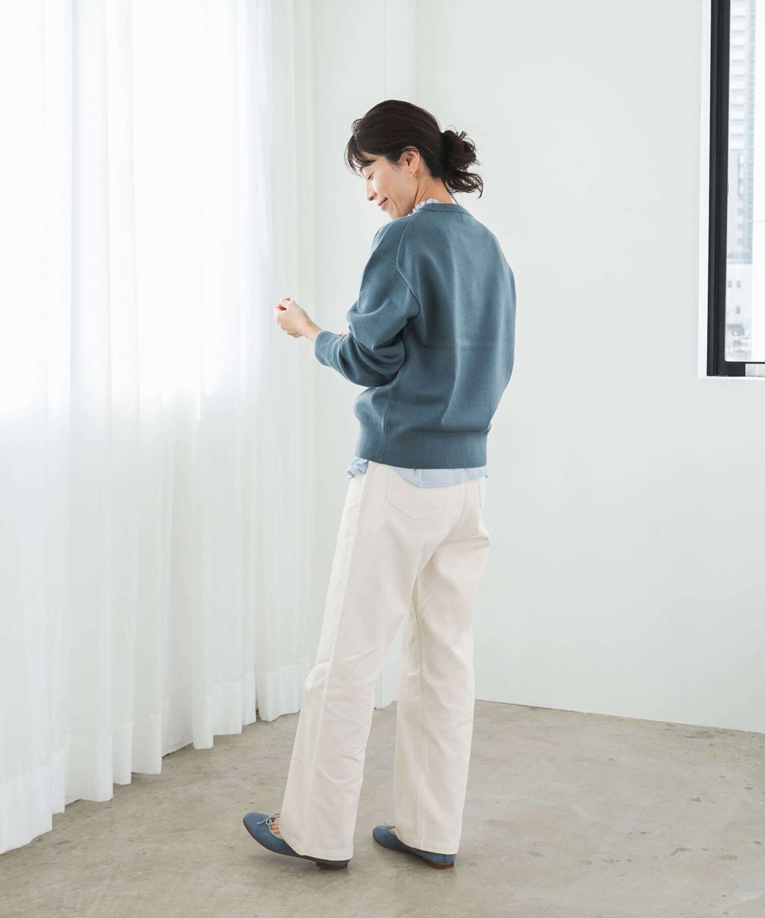 URBAN RESEARCH DOORS「『UR TECH 200日ニット』スウェットライクプルオーバー」|ニット・セーター|