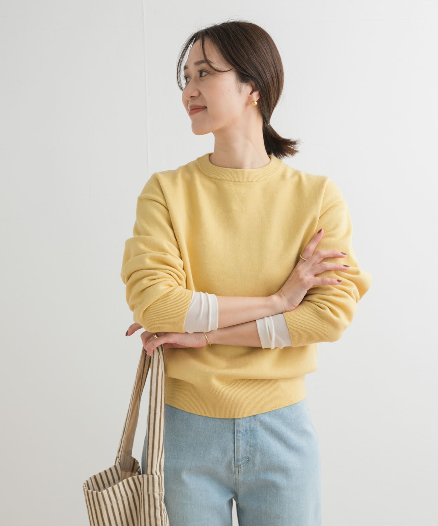 URBAN RESEARCH DOORS「『UR TECH 200日ニット』スウェットライクプルオーバー」|ニット・セーター|