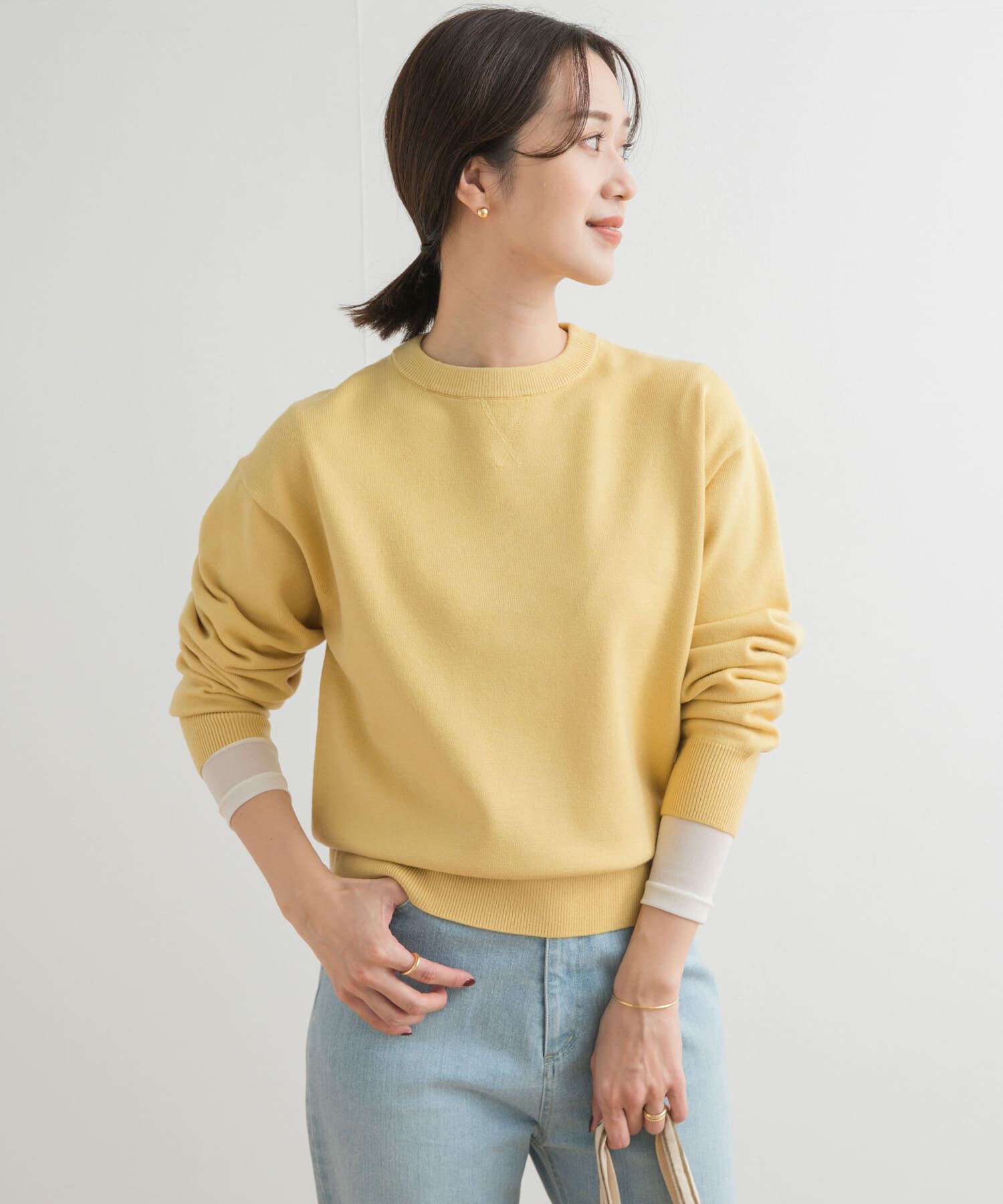 URBAN RESEARCH DOORS「『UR TECH 200日ニット』スウェットライクプルオーバー」|ニット・セーター|