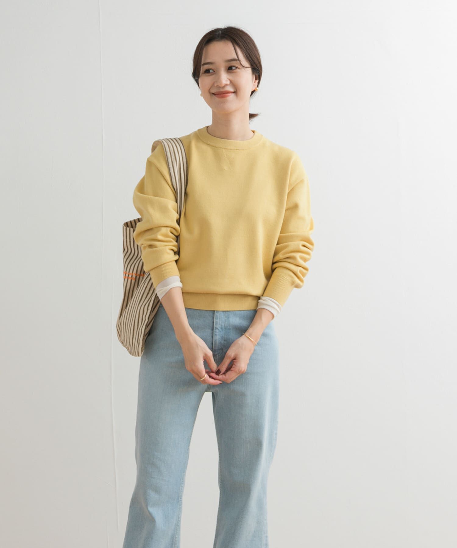 URBAN RESEARCH DOORS「『UR TECH 200日ニット』スウェットライクプルオーバー」|ニット・セーター|