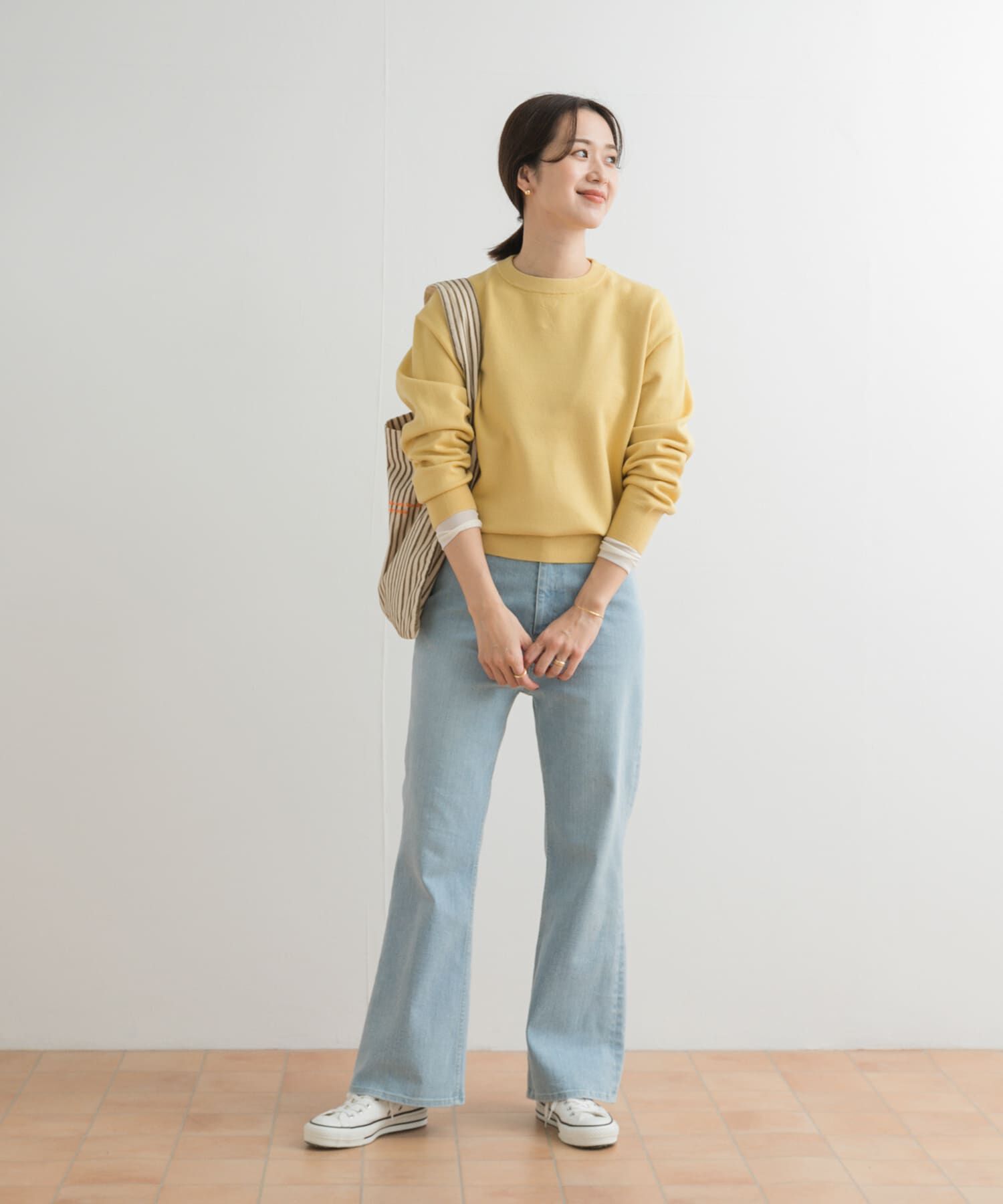 URBAN RESEARCH DOORS「『UR TECH 200日ニット』スウェットライクプルオーバー」|ニット・セーター|