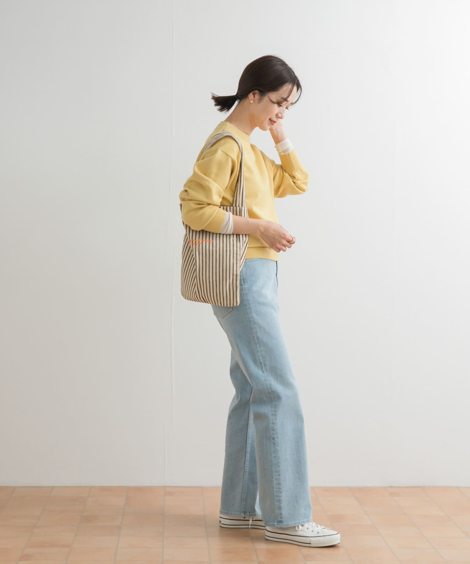URBAN RESEARCH DOORS「『UR TECH 200日ニット』スウェットライクプルオーバー」|ニット・セーター|