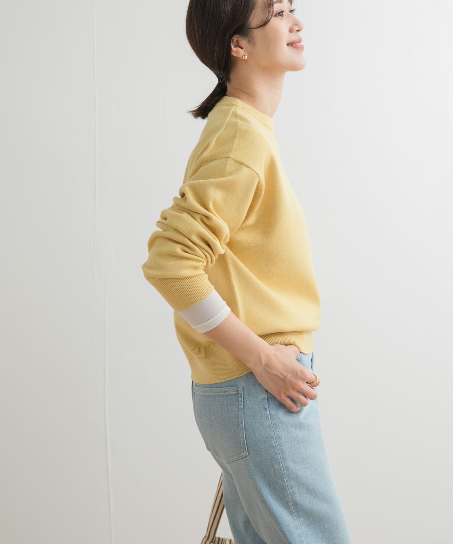 URBAN RESEARCH DOORS「『UR TECH 200日ニット』スウェットライクプルオーバー」|ニット・セーター|