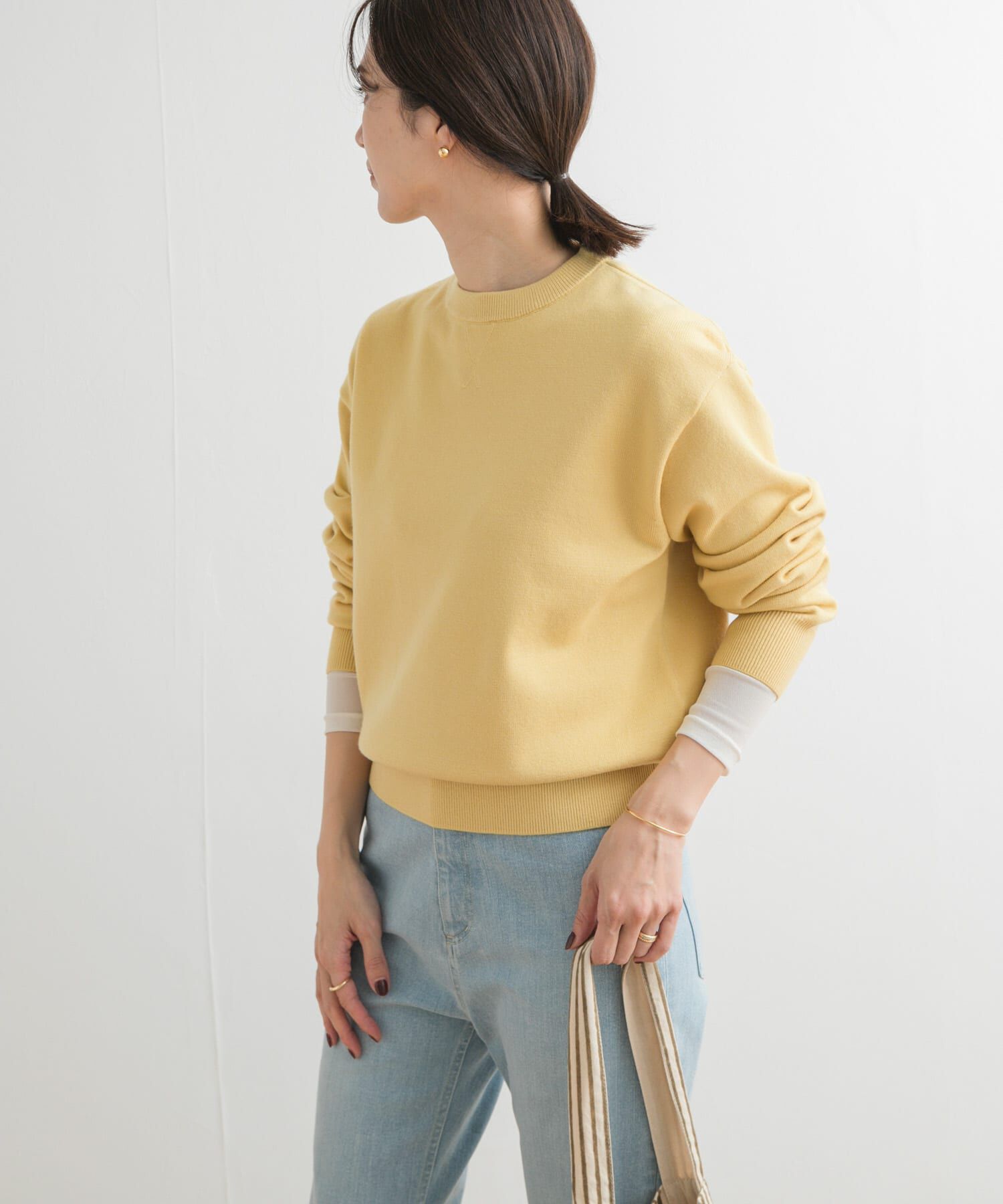 URBAN RESEARCH DOORS「『UR TECH 200日ニット』スウェットライクプルオーバー」|ニット・セーター|