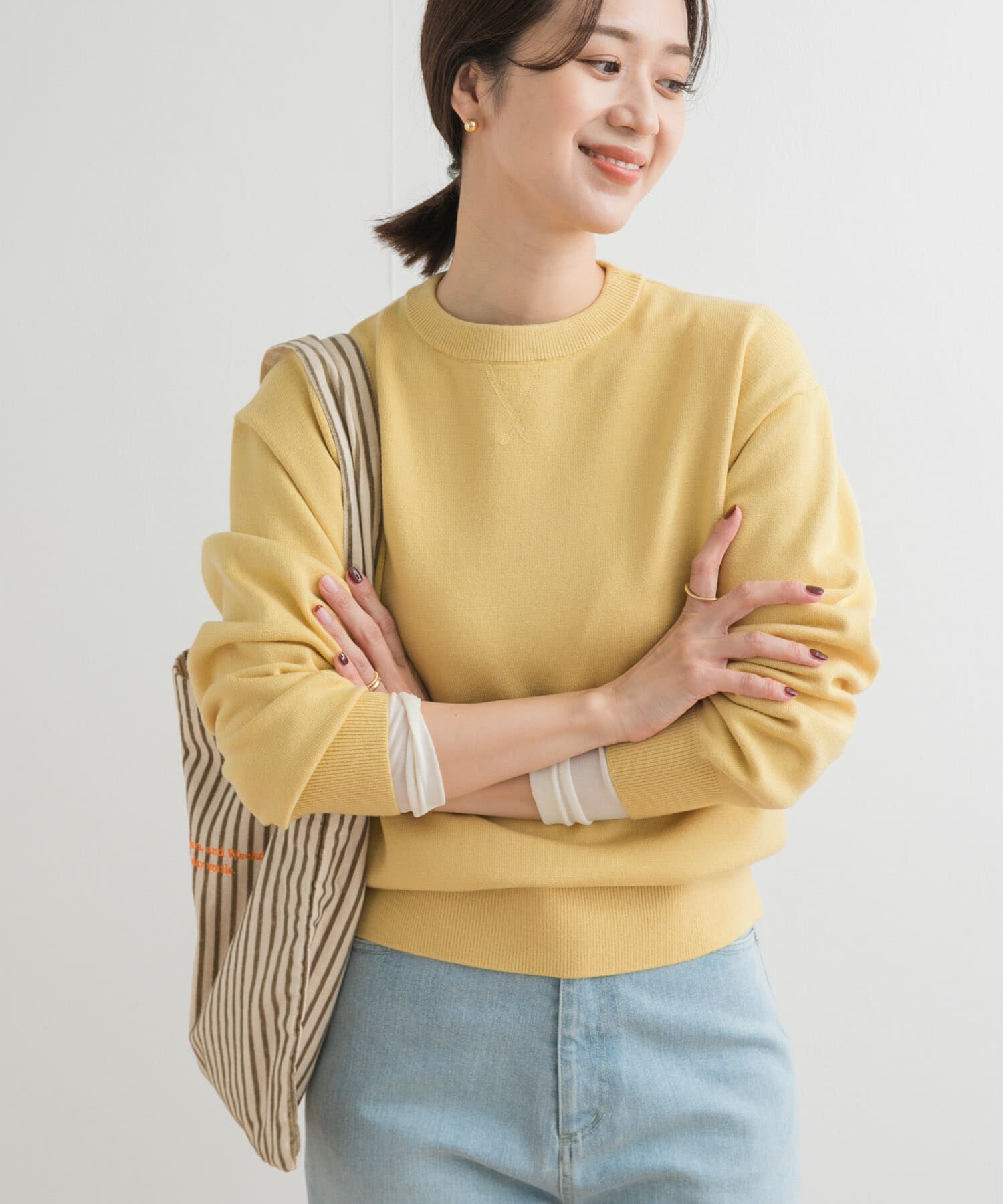 URBAN RESEARCH DOORS「『UR TECH 200日ニット』スウェットライクプルオーバー」|ニット・セーター|