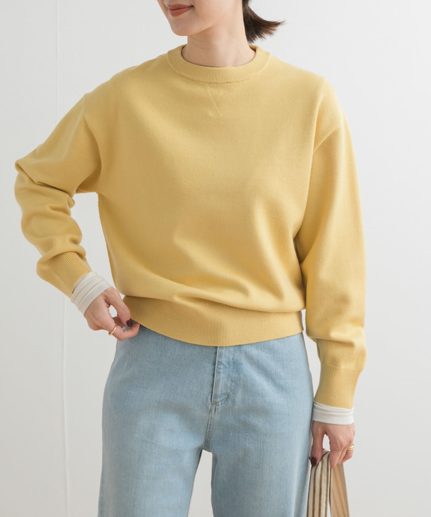 URBAN RESEARCH DOORS「『UR TECH 200日ニット』スウェットライクプルオーバー」|ニット・セーター|