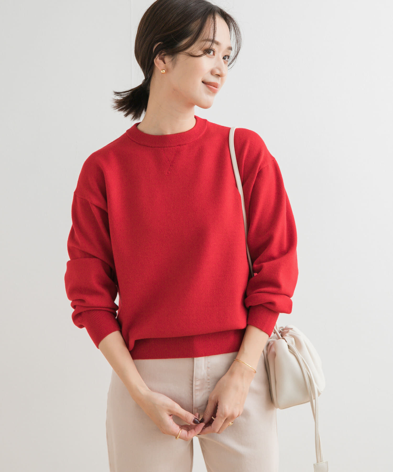 URBAN RESEARCH DOORS「『UR TECH 200日ニット』スウェットライクプルオーバー」|ニット・セーター|