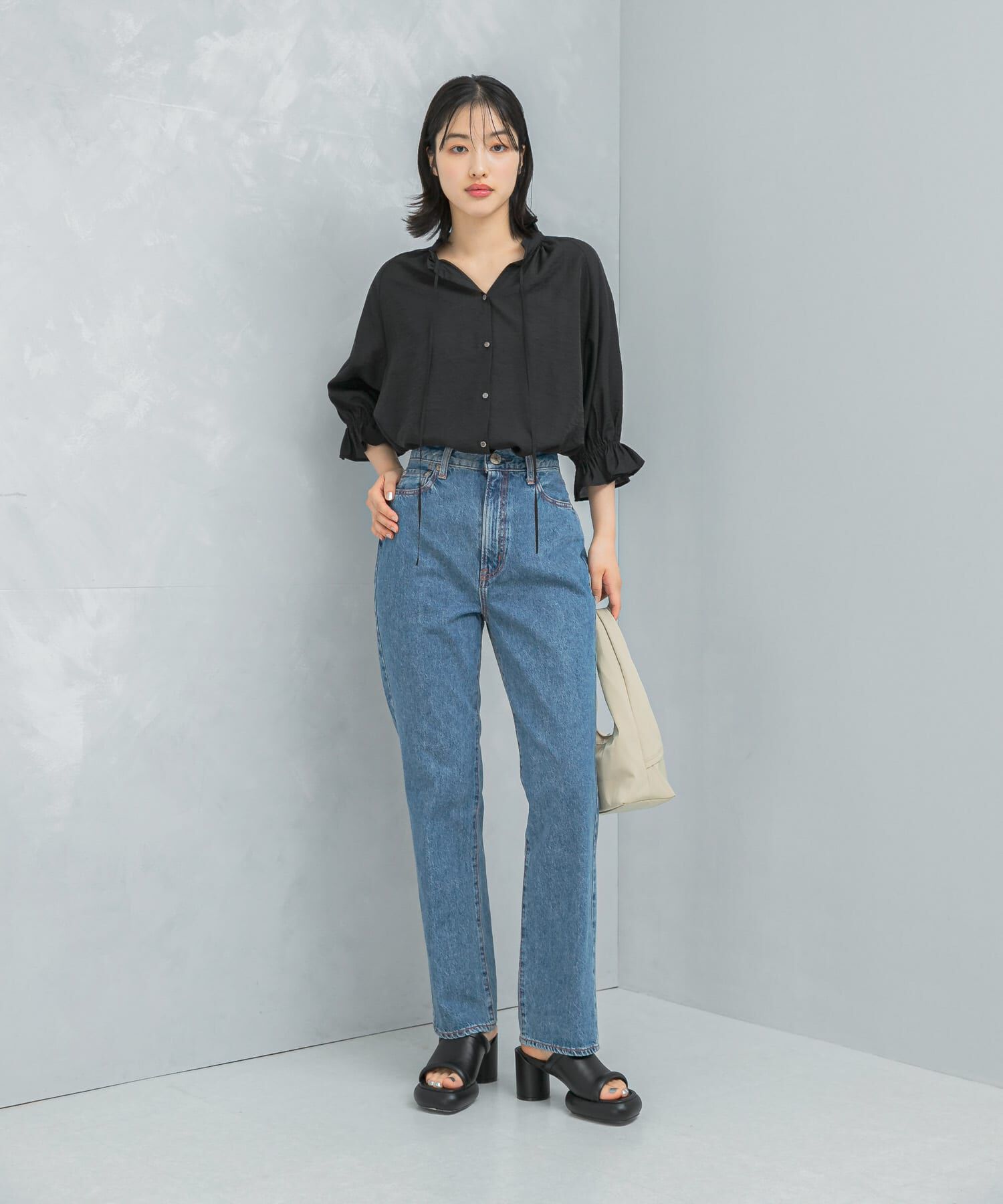 URBAN RESEARCH ROSSO「クールタッチセミシアーフリルブラウス」|シャツ・ブラウス|