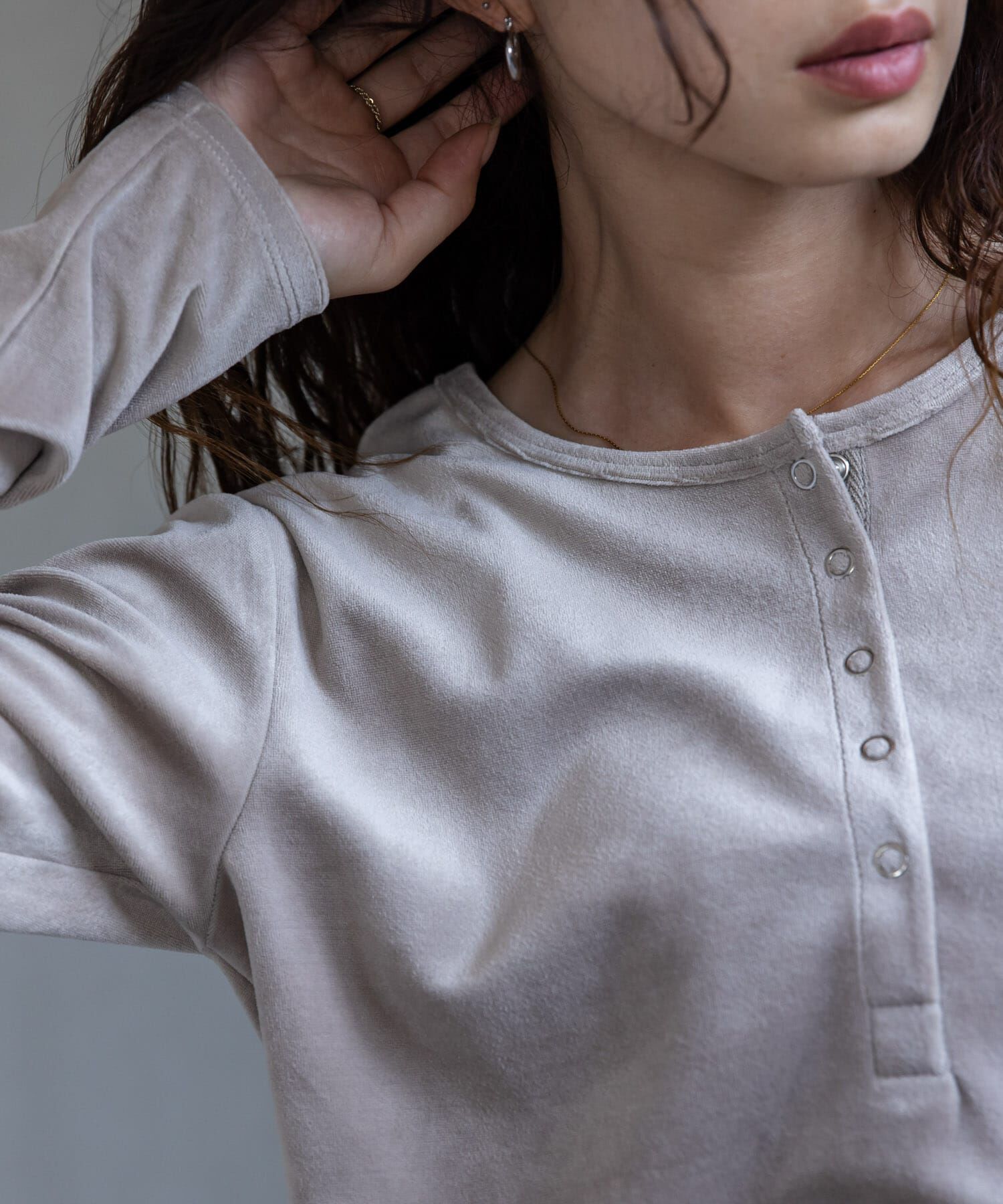Sonny Label 「『UR TECH』ベロアヘンリーネックプルオーバー」|Tシャツ・カットソー|