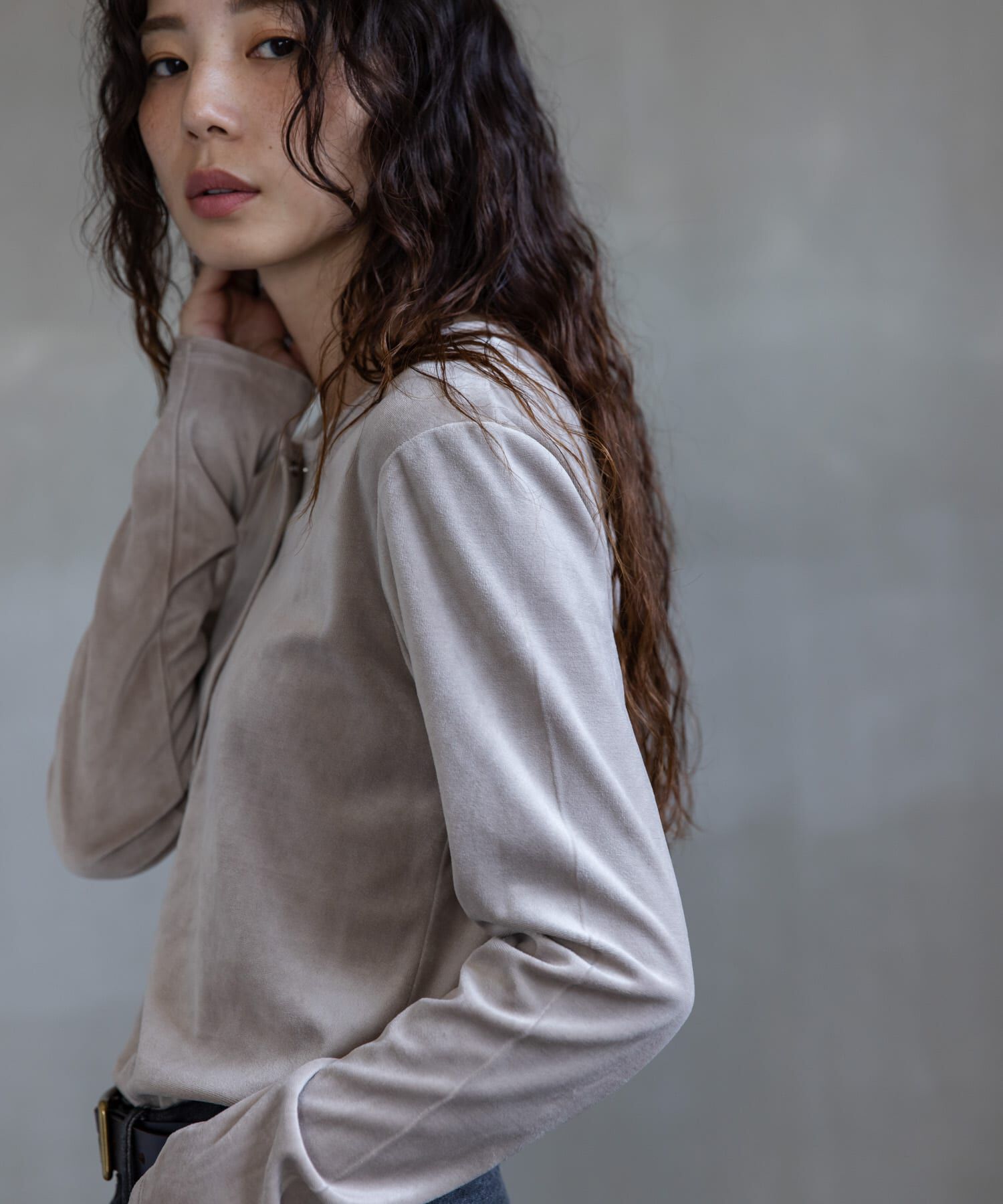 Sonny Label 「『UR TECH』ベロアヘンリーネックプルオーバー」|Tシャツ・カットソー|