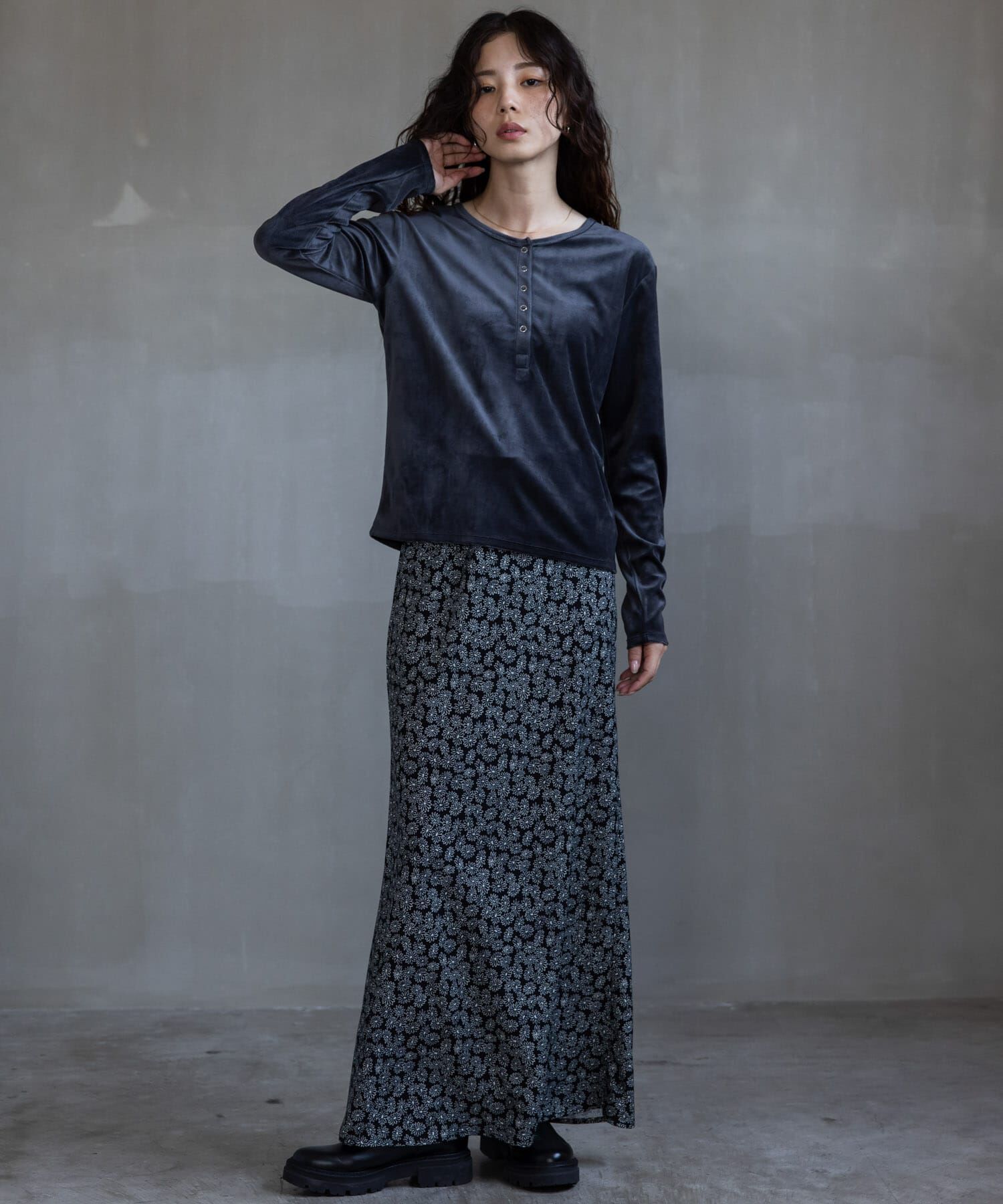 Sonny Label 「『UR TECH』ベロアヘンリーネックプルオーバー」|Tシャツ・カットソー|