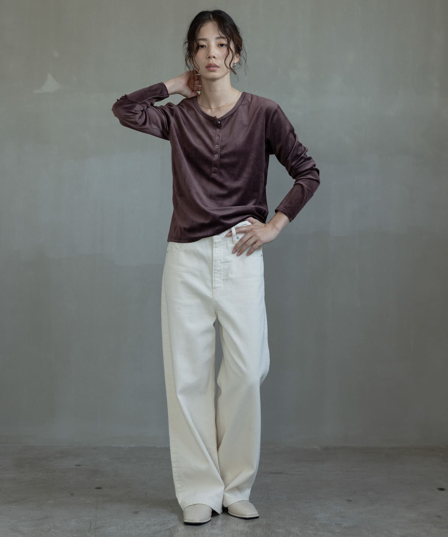 Sonny Label 「『UR TECH』ベロアヘンリーネックプルオーバー」|Tシャツ・カットソー|