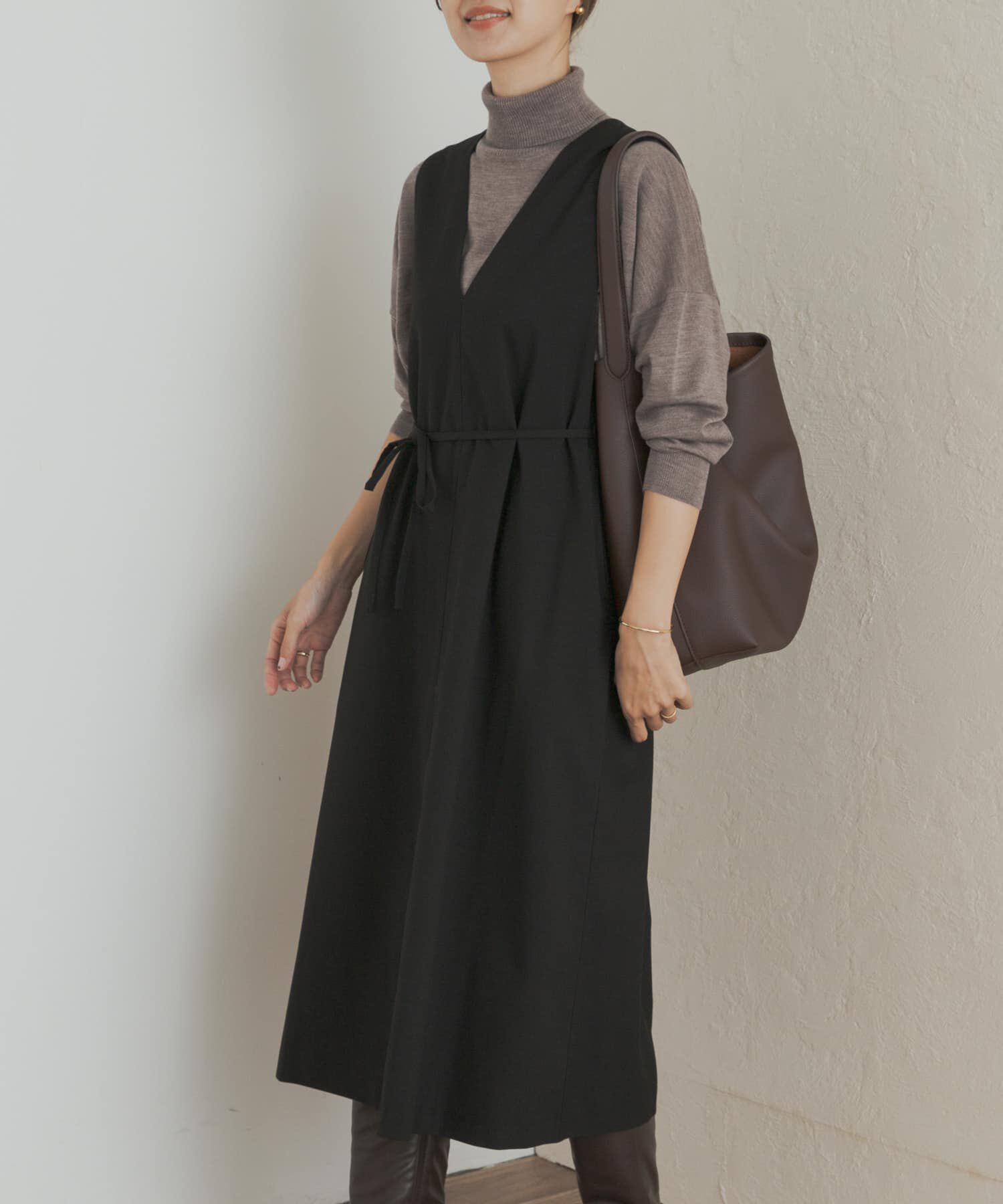 URBAN RESEARCH DOORS「『UR TECH』ツイルフレアジャンパースカート」|ワンピース|
