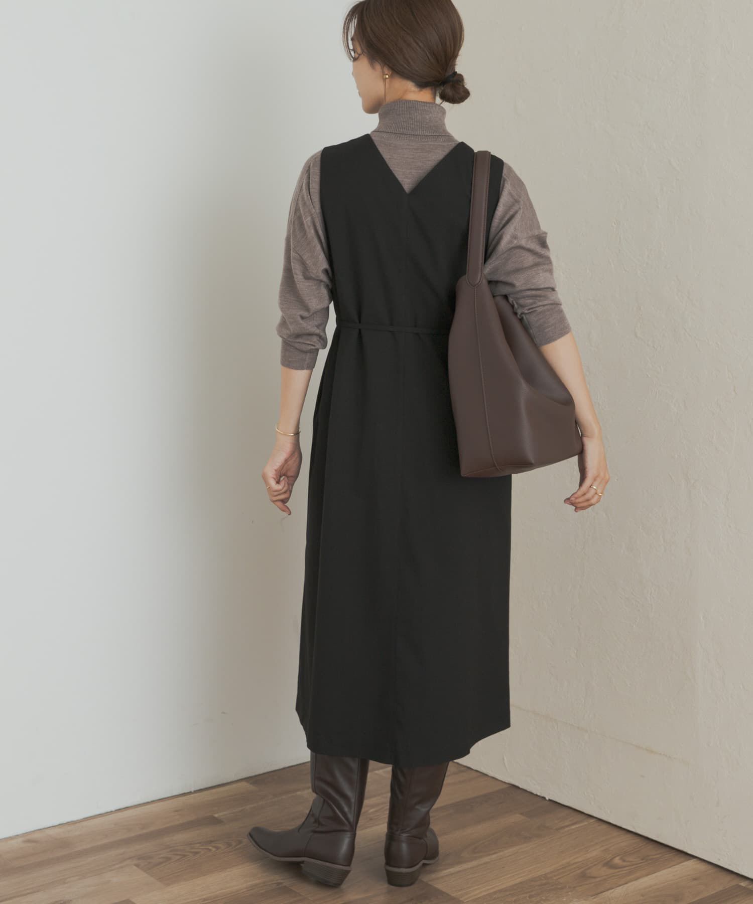 URBAN RESEARCH DOORS「『UR TECH』ツイルフレアジャンパースカート」|ワンピース|