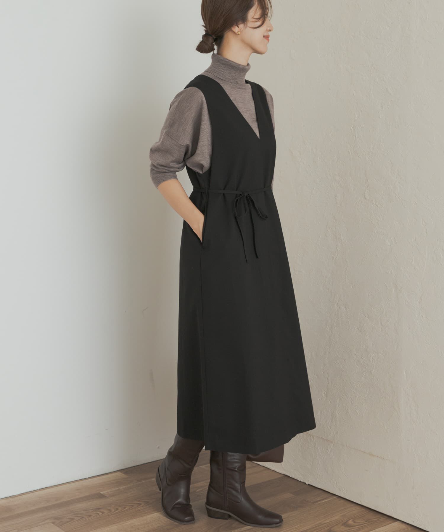 URBAN RESEARCH DOORS「『UR TECH』ツイルフレアジャンパースカート」|ワンピース|