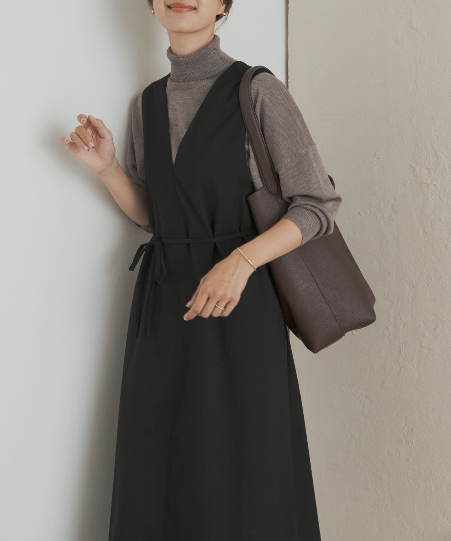 URBAN RESEARCH DOORS「『UR TECH』ツイルフレアジャンパースカート」|ワンピース|