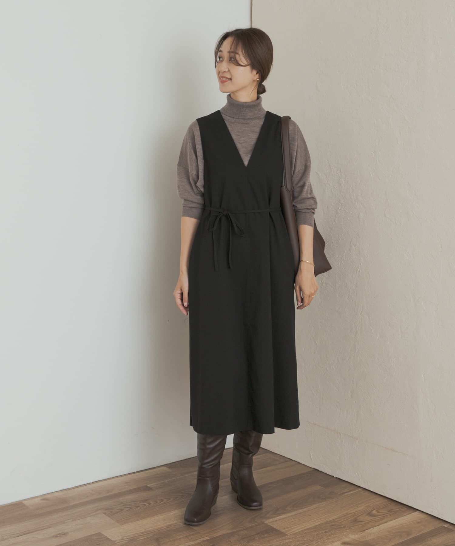 URBAN RESEARCH DOORS「『UR TECH』ツイルフレアジャンパースカート」|ワンピース|