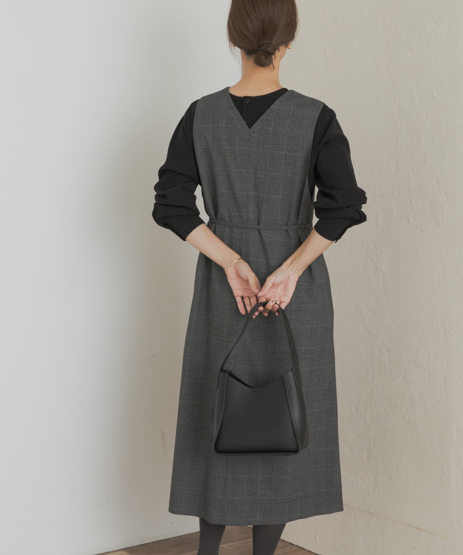 URBAN RESEARCH DOORS「『UR TECH』ツイルフレアジャンパースカート」|ワンピース|