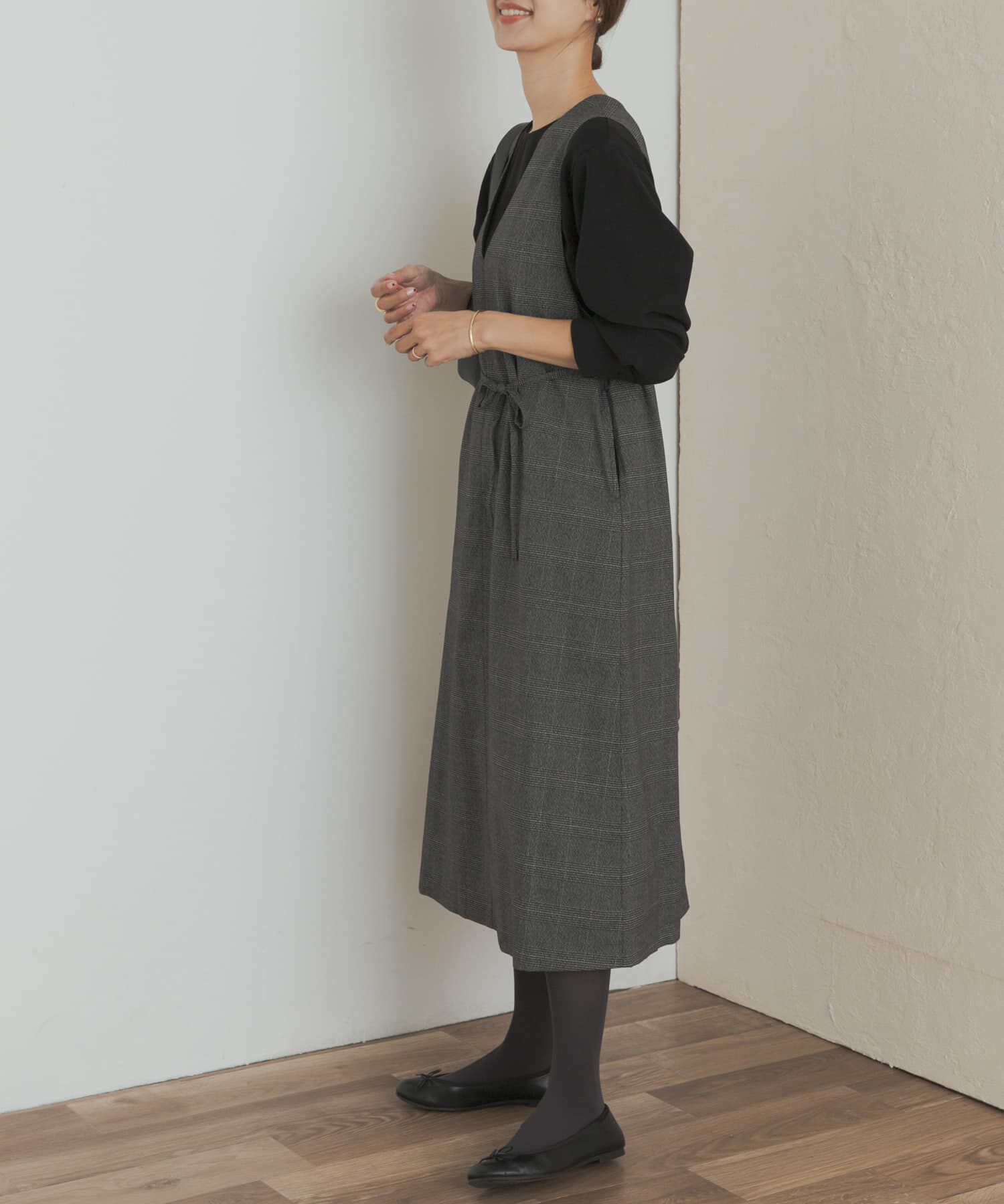 URBAN RESEARCH DOORS「『UR TECH』ツイルフレアジャンパースカート」|ワンピース|