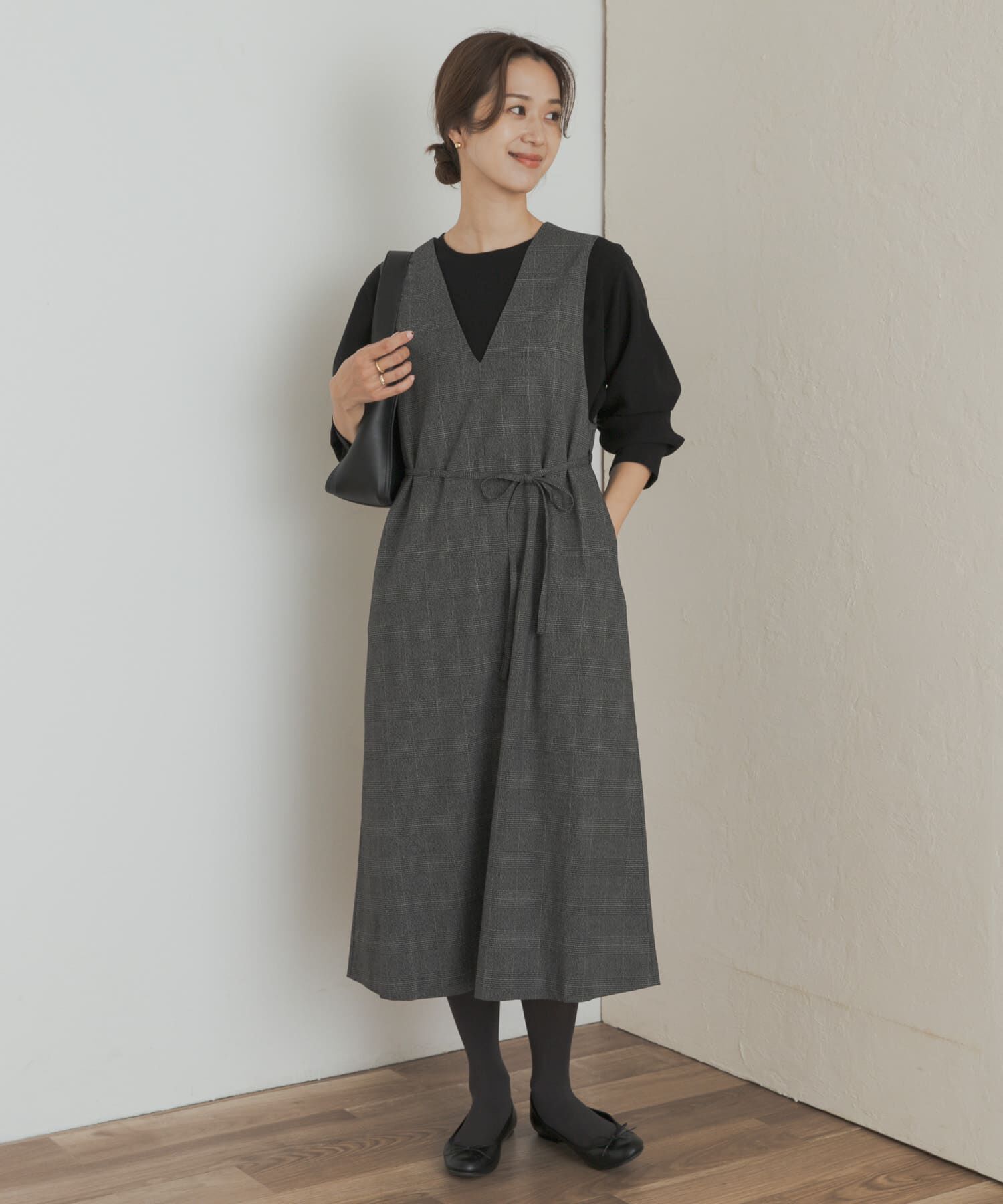 URBAN RESEARCH DOORS「『UR TECH』ツイルフレアジャンパースカート」|ワンピース|