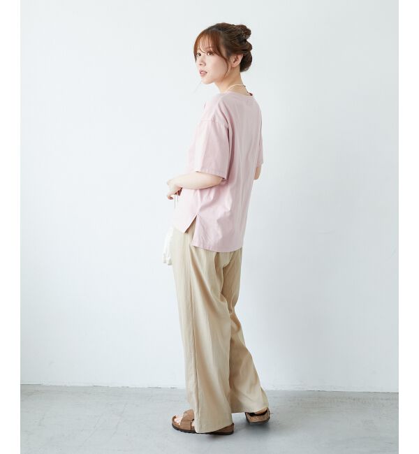  「《手洗い可能》RNストレッチセミワイドタックパンツ」|その他|