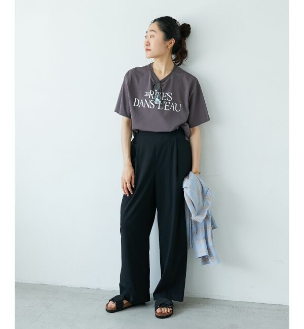  「《手洗い可能》RNストレッチセミワイドタックパンツ」|その他|