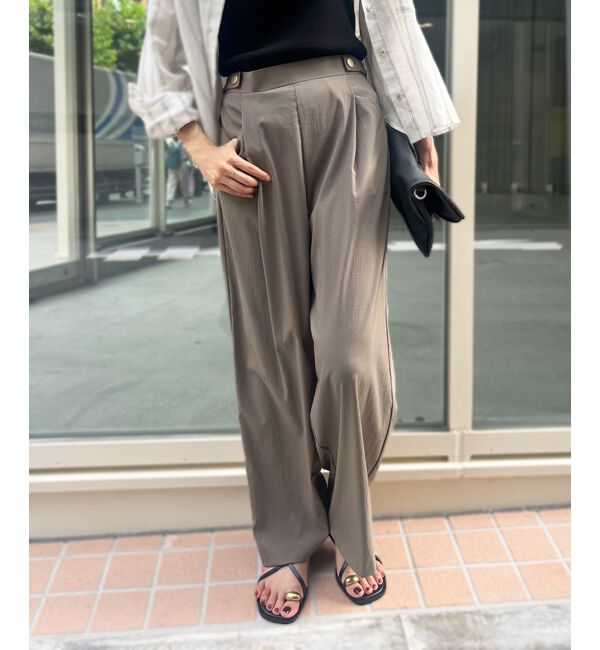  「《手洗い可能》RNストレッチセミワイドタックパンツ」|その他|モカ