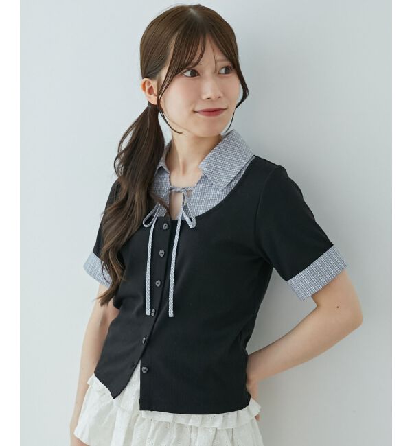  「シャツドッキングカットトップス」|Tシャツ・カットソー|