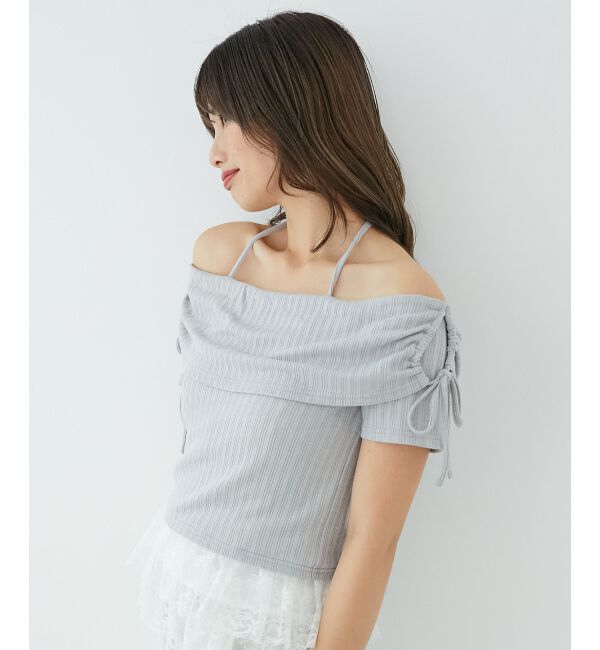  「裾レースオフショルトップス」|Tシャツ・カットソー|
