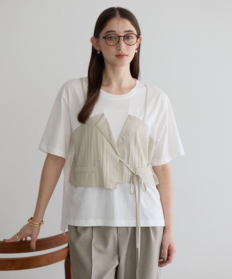 Editt by YECCA VECCA「ビスチェレイヤード風デザインTee」|Tシャツ・カットソー|