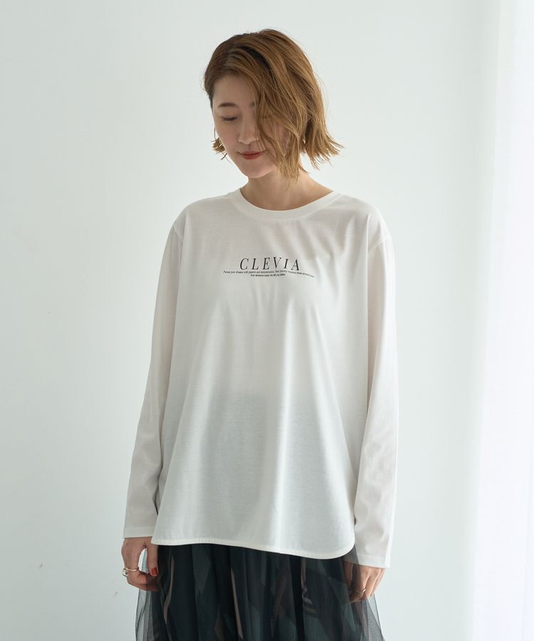 YECCA VECCA「ラウンドヘム長袖ロゴTee」|Tシャツ・カットソー|