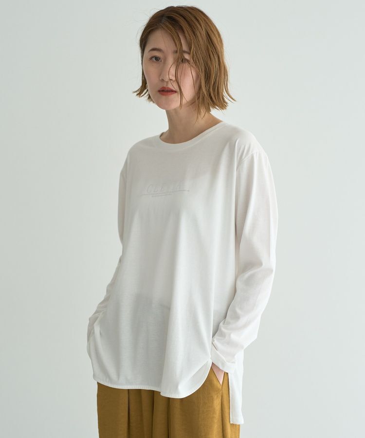 YECCA VECCA「ラウンドヘム長袖ロゴTee」|Tシャツ・カットソー|Silver