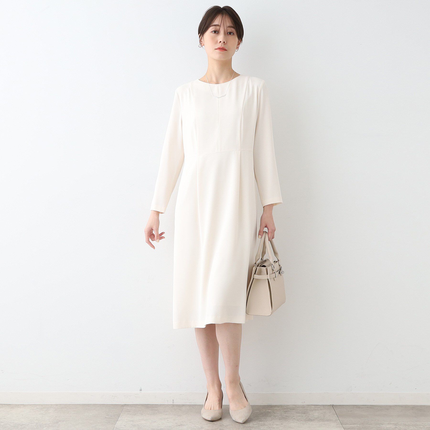INDIVI「【セレモニーにおすすめ】スタイルアップウエスト切り替えワンピース」|ワンピース|