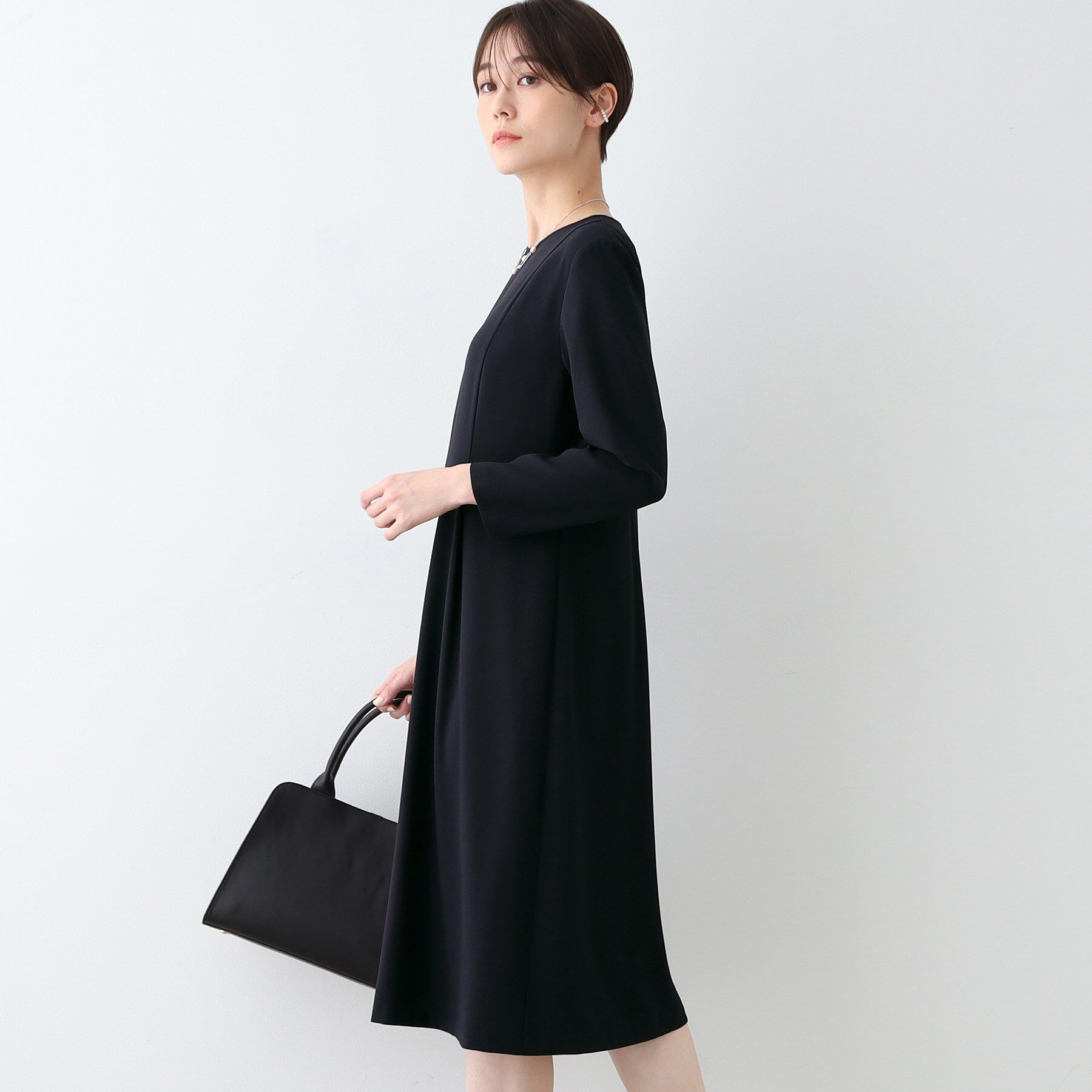 INDIVI「【セレモニーにおすすめ】スタイルアップウエスト切り替えワンピース」|ワンピース|