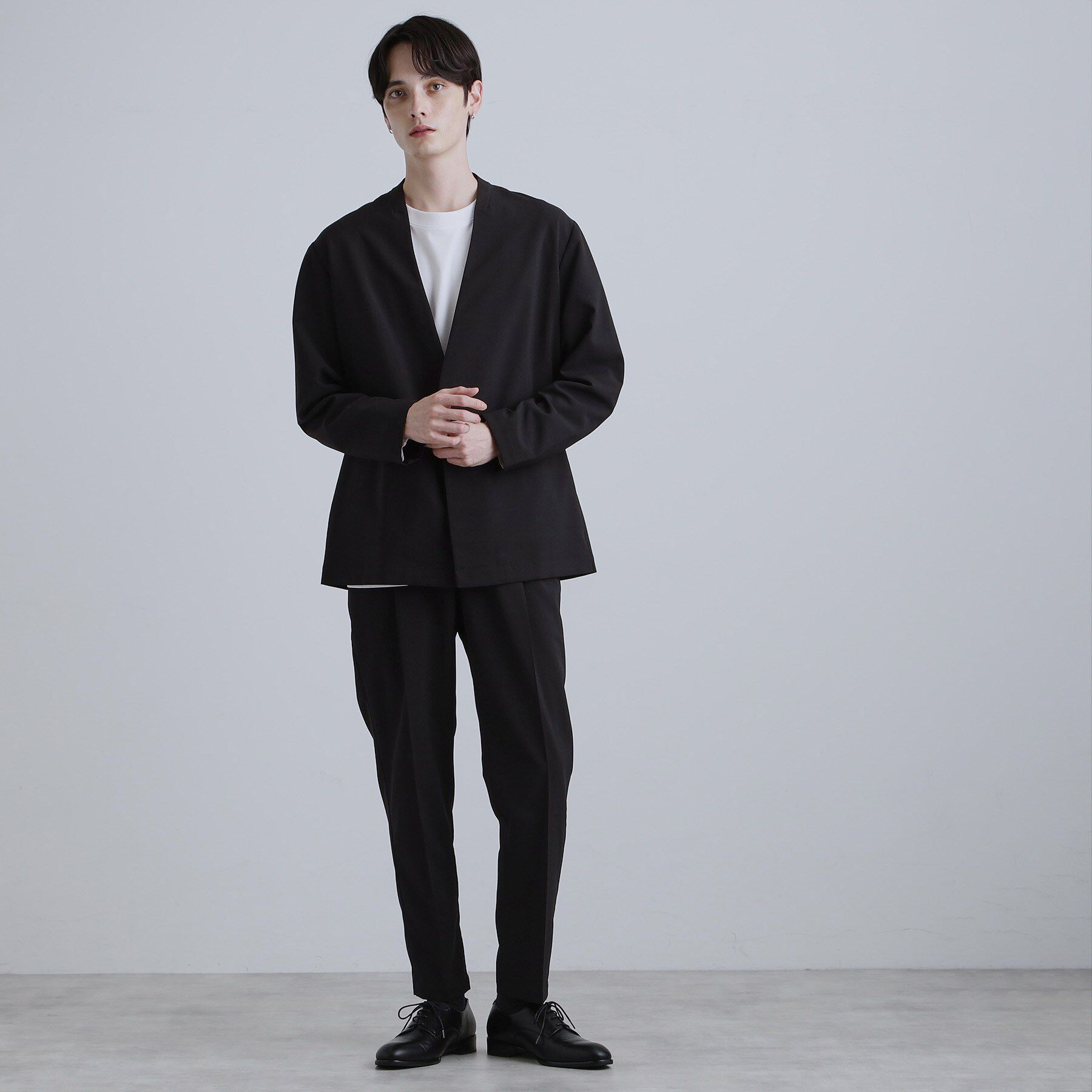 tk.TAKEO KIKUCHI「【2点セットジャケット＋パンツ】エアリードライノーカラージャケット＆スラックス」|スーツ|
