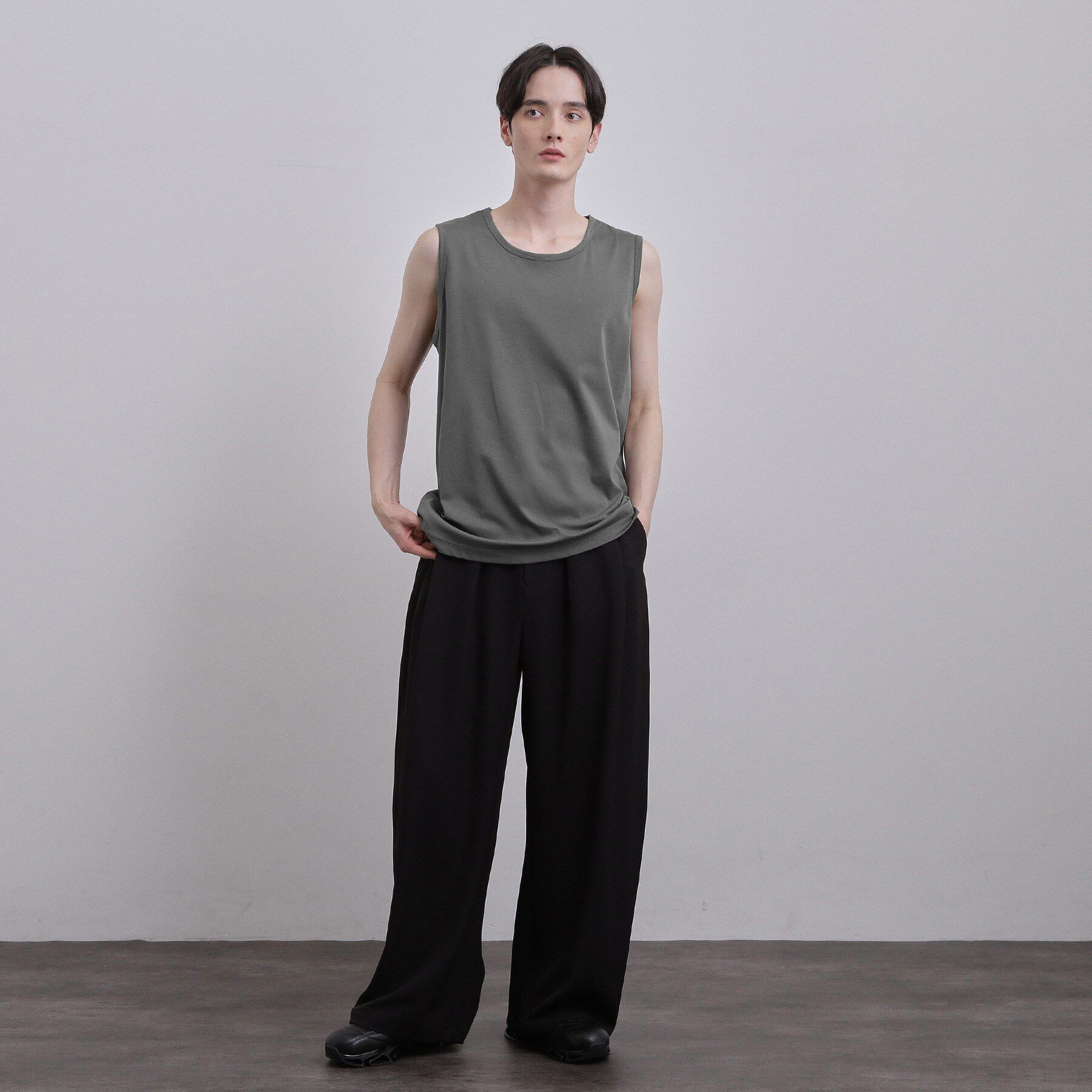 tk.TAKEO KIKUCHI「スムースシルケット ノースリーブカットソー」|Tシャツ・カットソー|